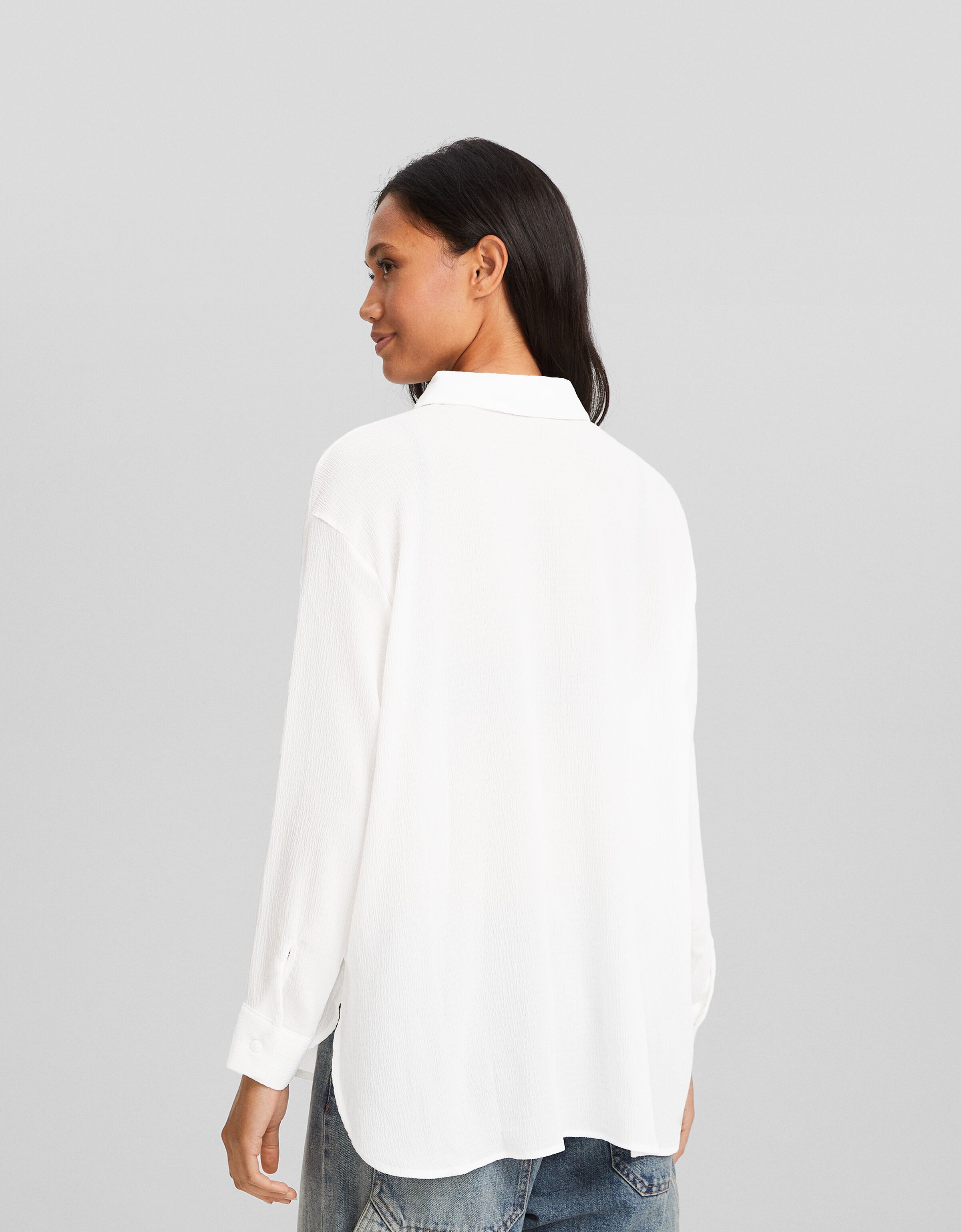 Oversized white hotsell long sleeve shirt