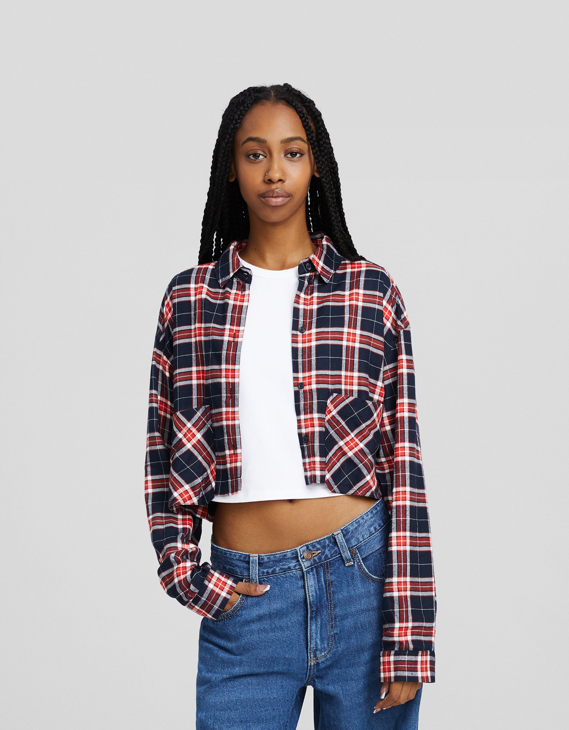 Camisa cuadros sale bershka