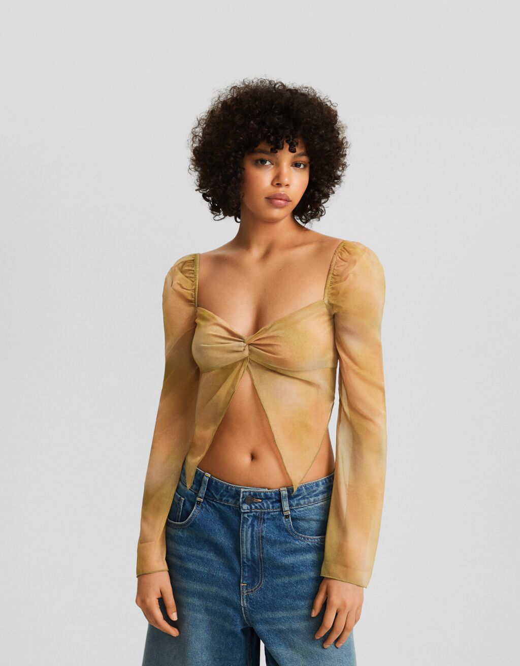 Blusa 2025 transparente bershka