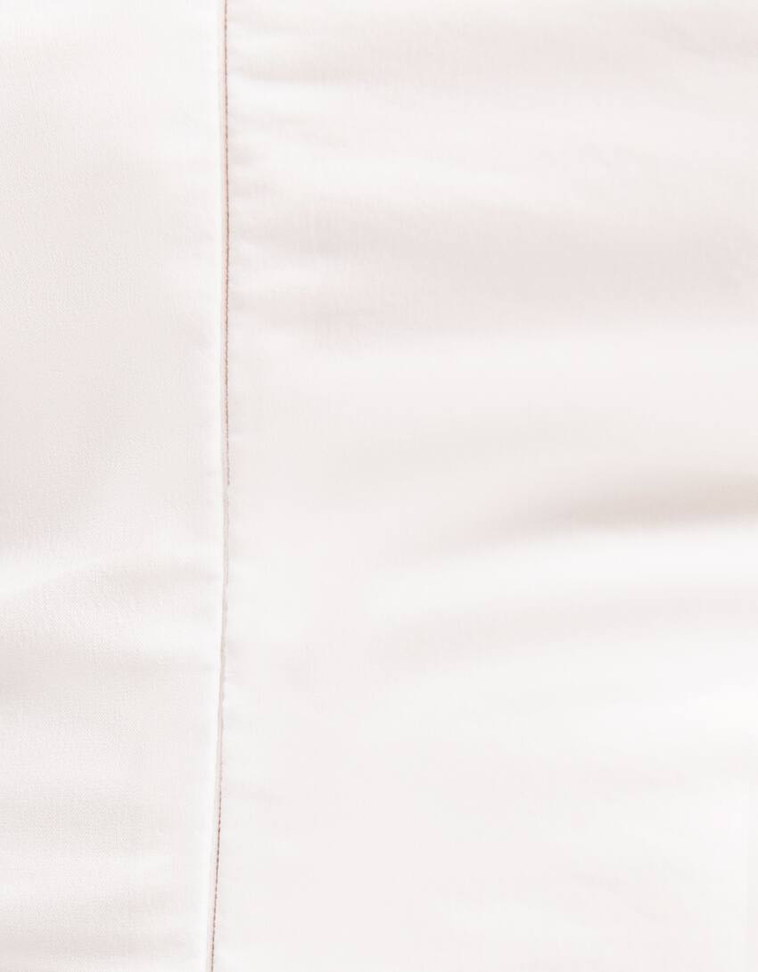 Sleeveless shirt with zip hood-White-5