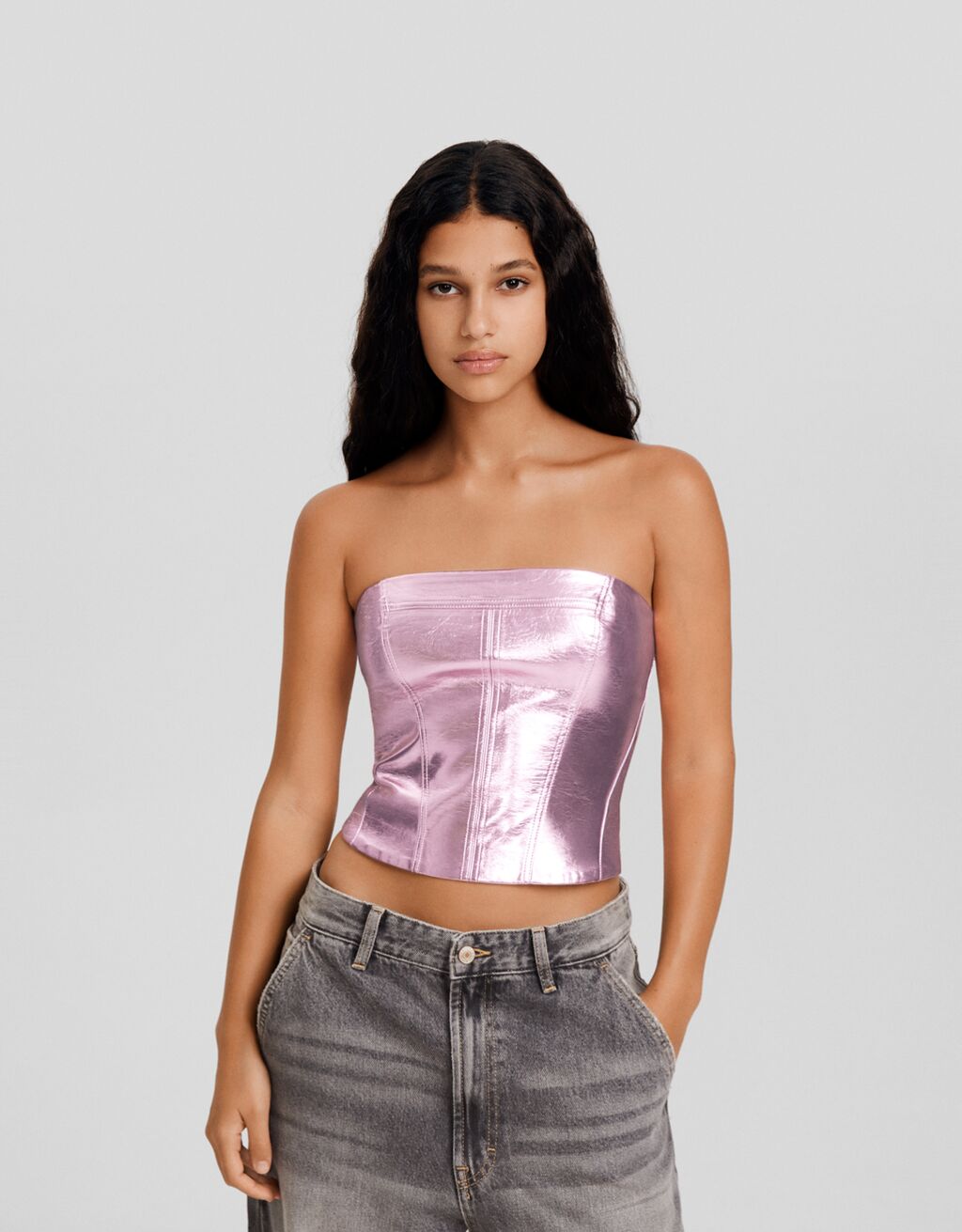 Bershka best sale strapless top