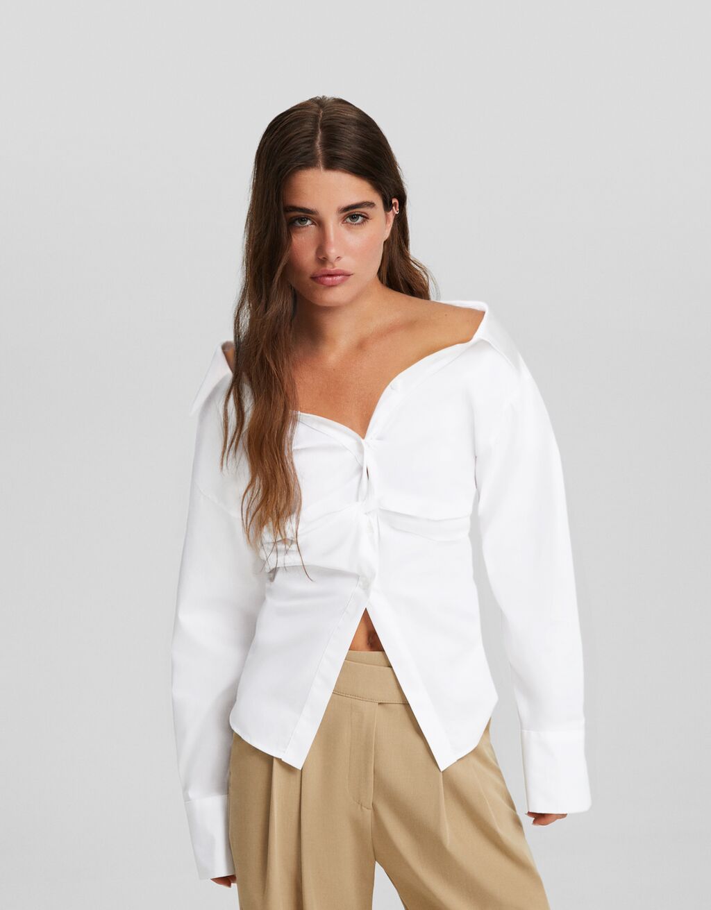 Camisa blanca sales mujer bershka