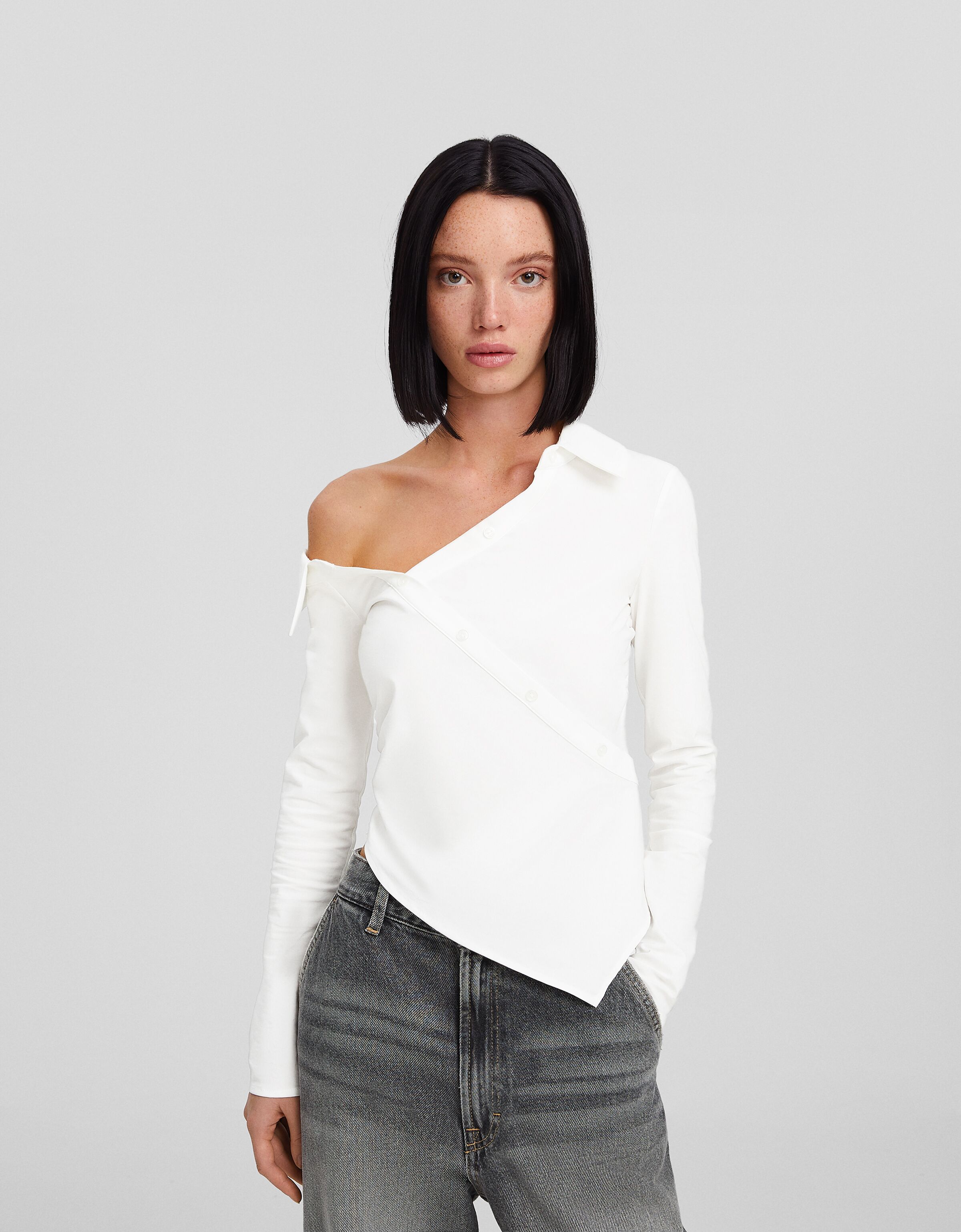 Bershka camisa blanca new arrivals