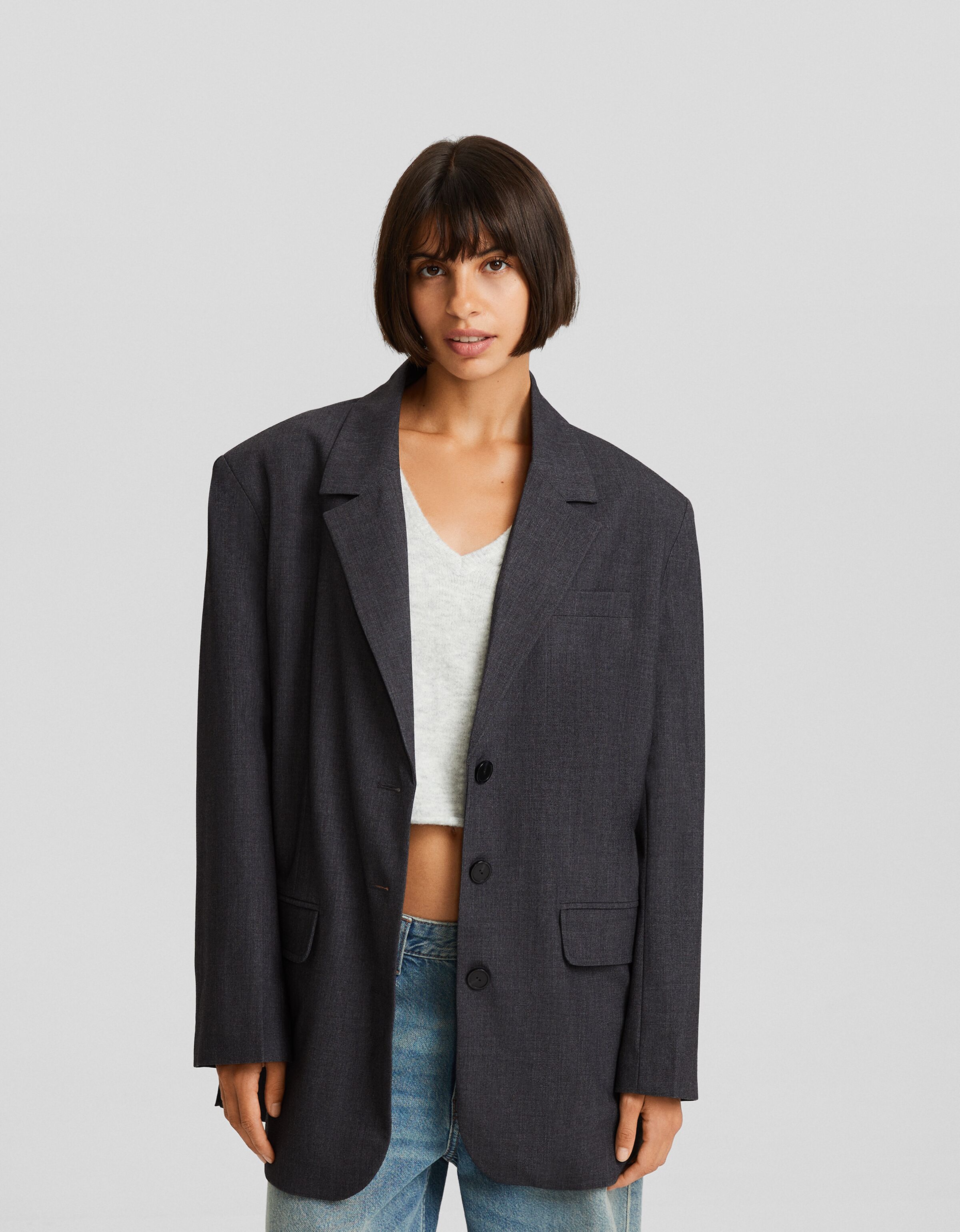 Oversized black 2024 blazer womens