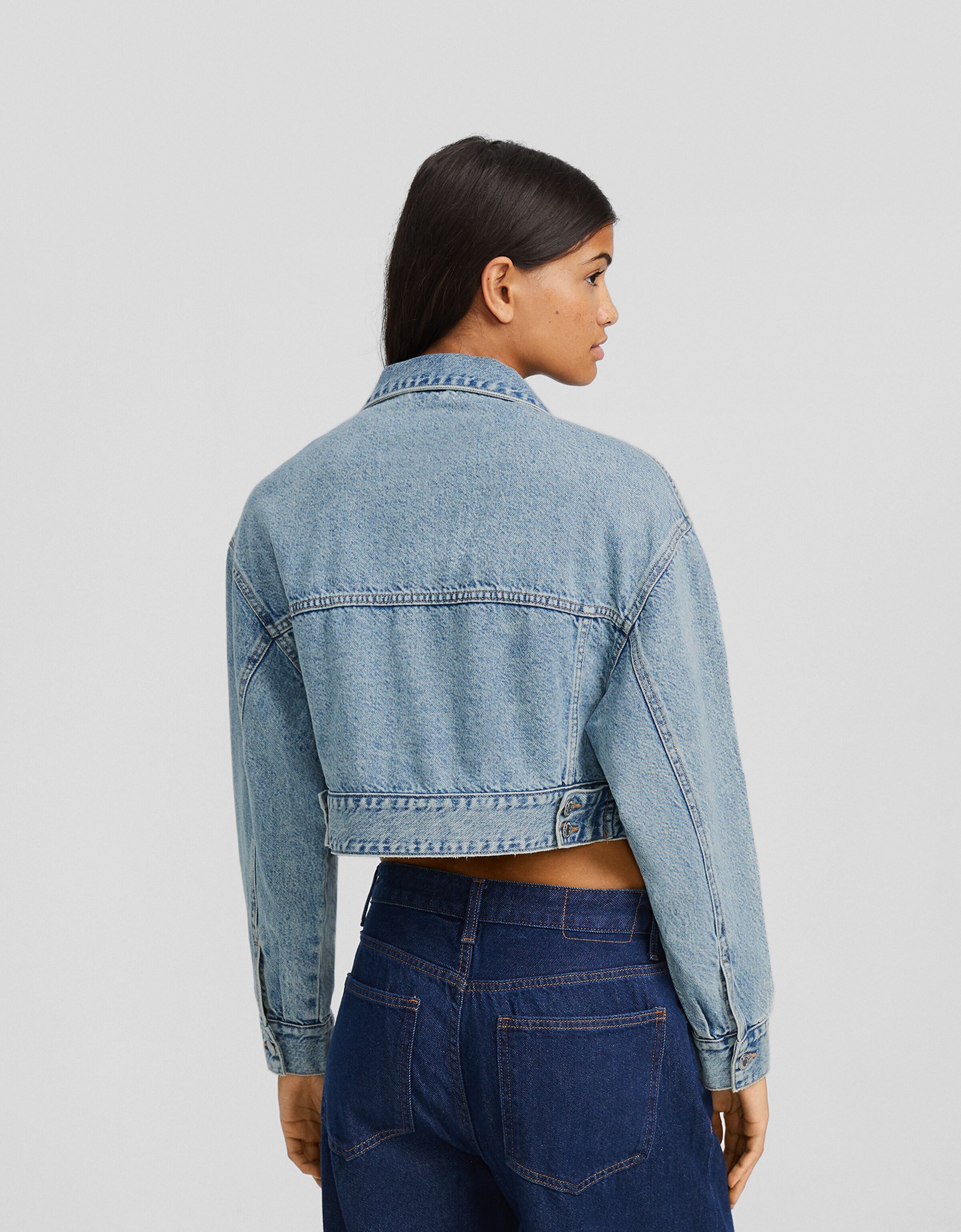 Giubbotto denim sale cropped