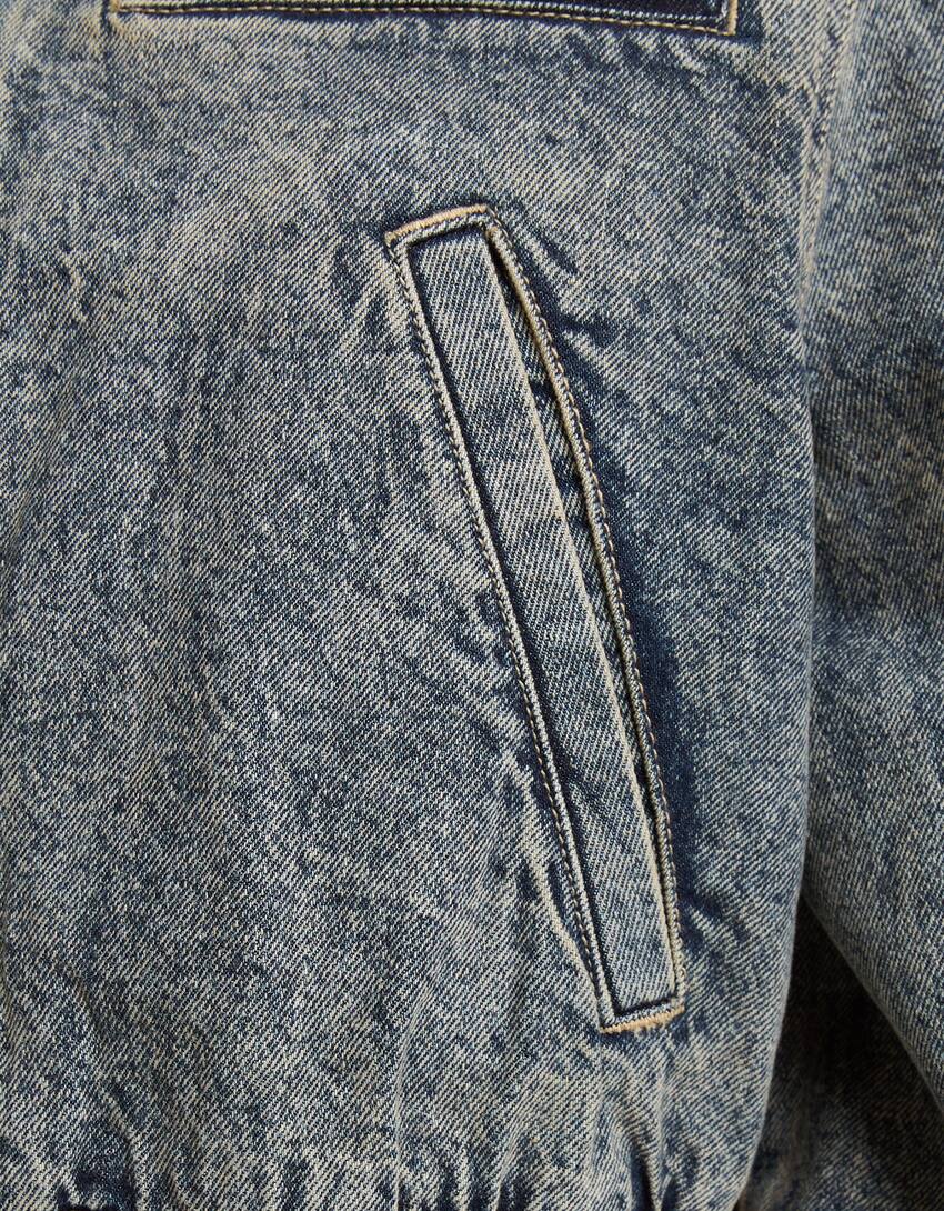 Cropped denim jacket-Washed out blue-5