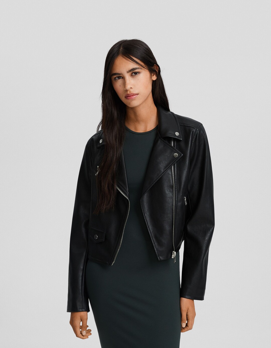 Bikerjacke aus Kunstleder