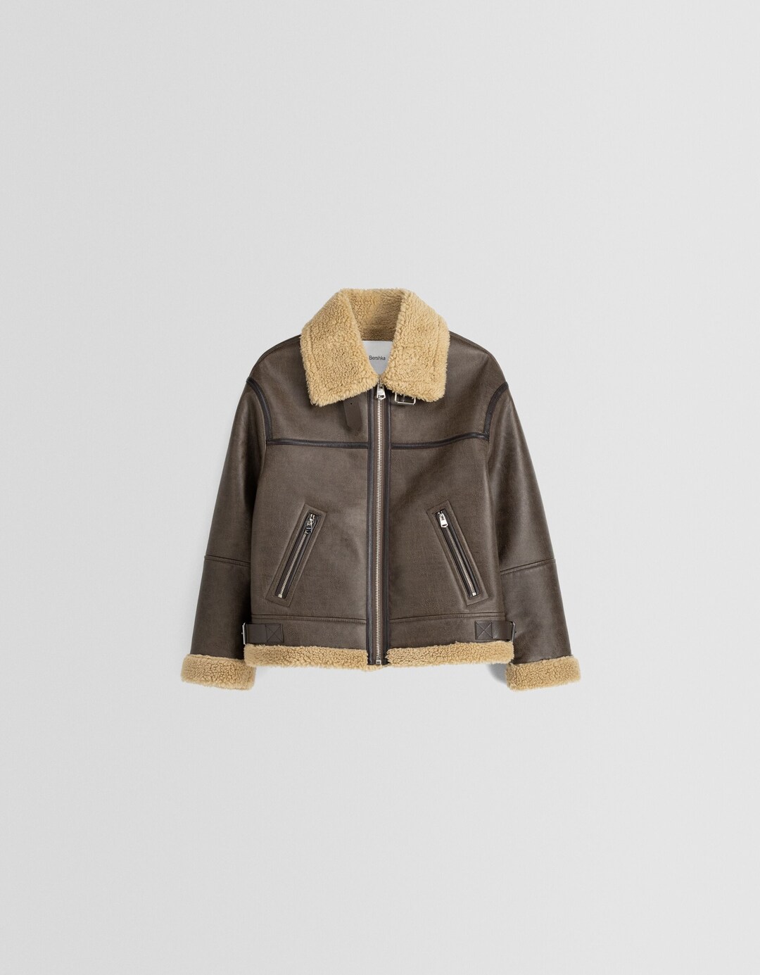 Faux leather double-sided jacket