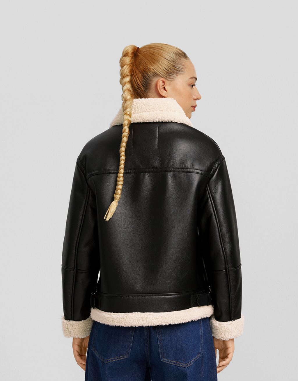 Double-faced faux leather jacket - Women | Bershka