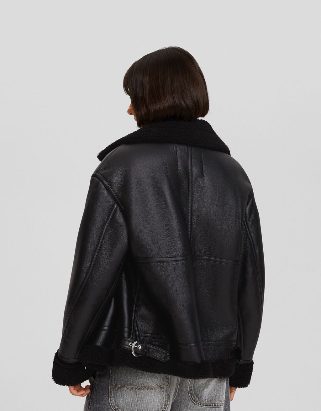 Oversize doublefaced biker jacket Women Bershka