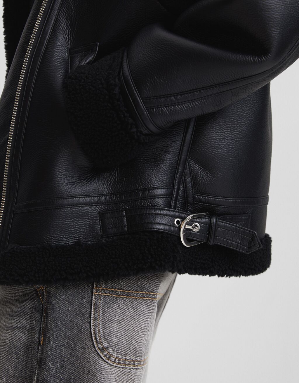 Oversize doublefaced biker jacket Women Bershka