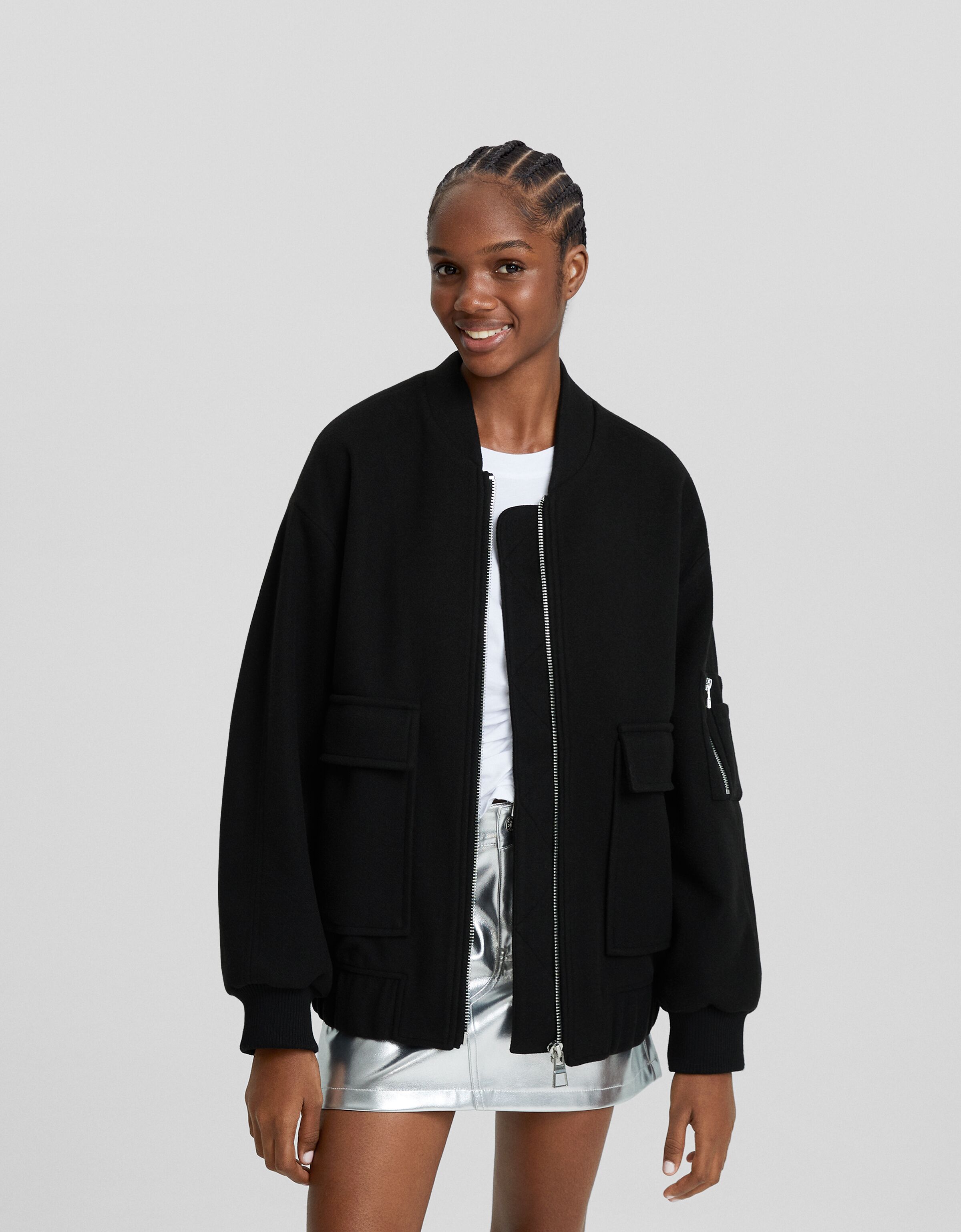 Bomber jacket womens bershka sale