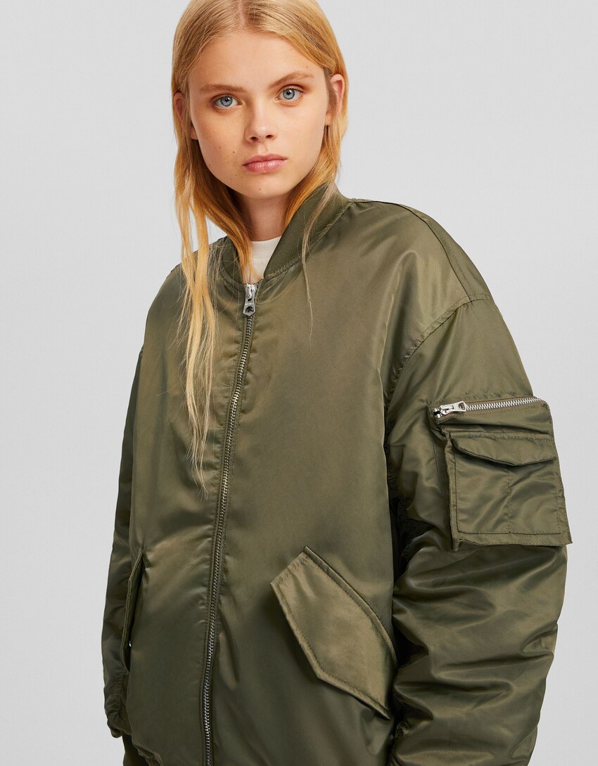 Nylon blend bomber-style puffer jacket - BSK Teen | Bershka