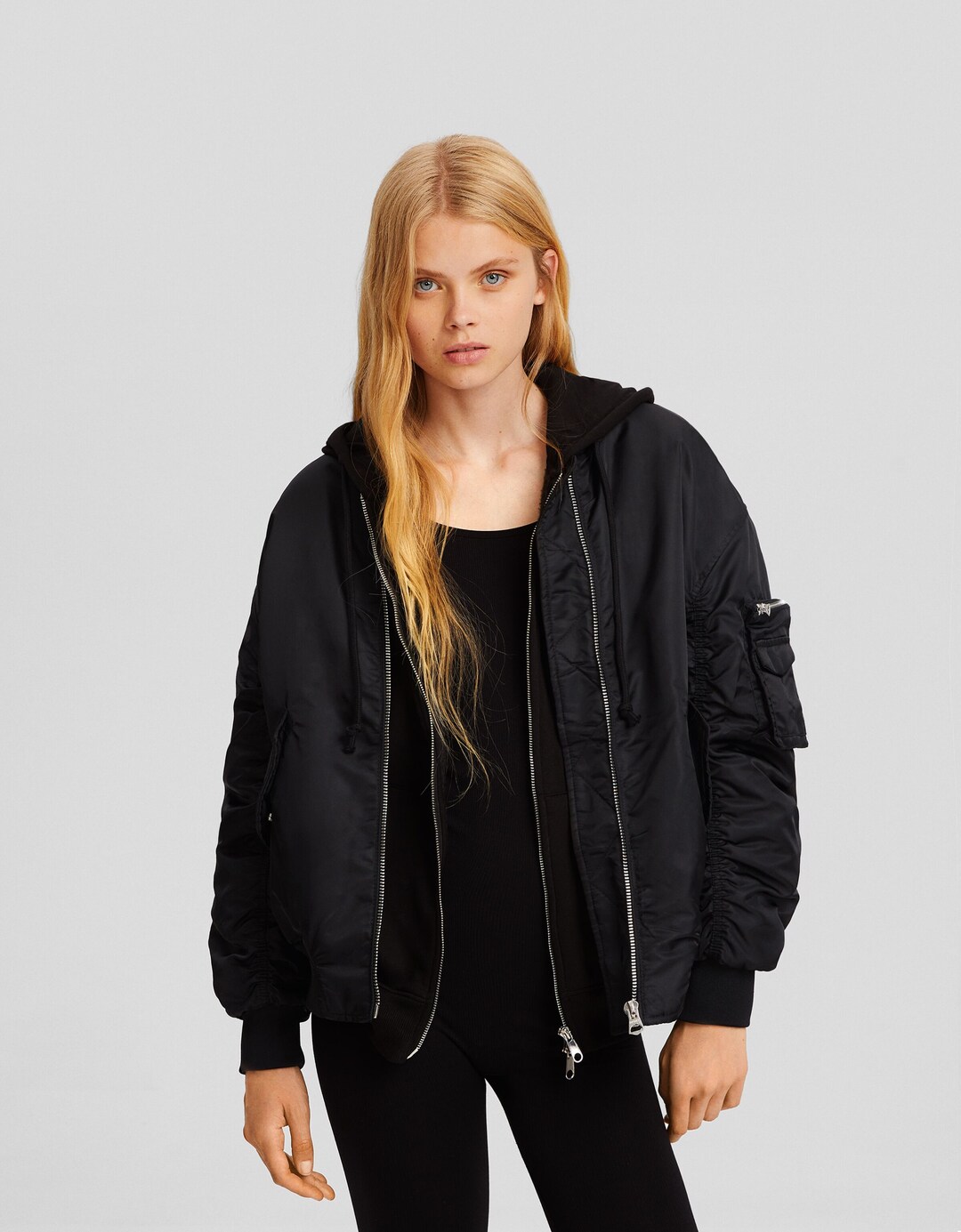 Cazadora bomber acolchada con nylon