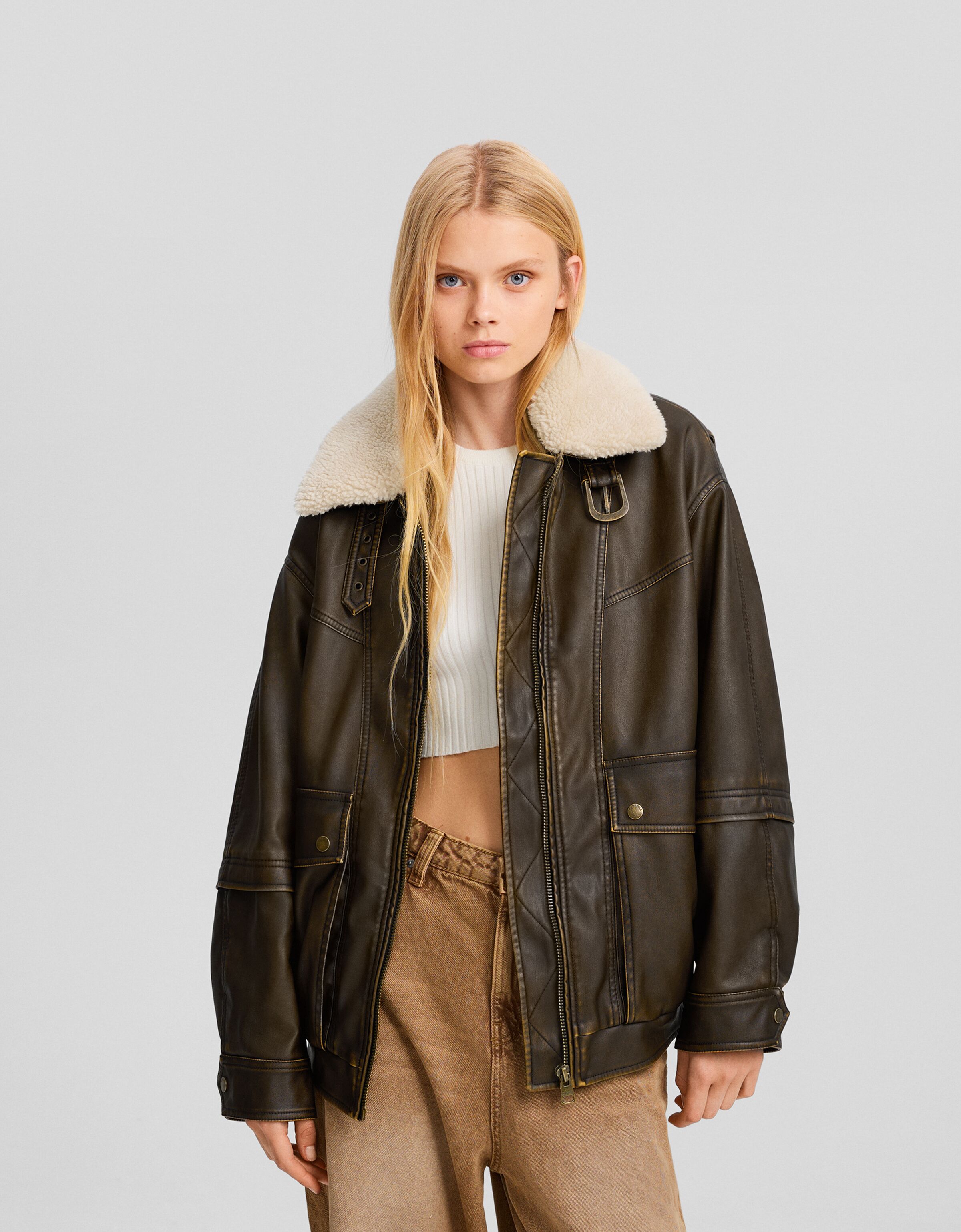 Aviator 2025 jacket bershka