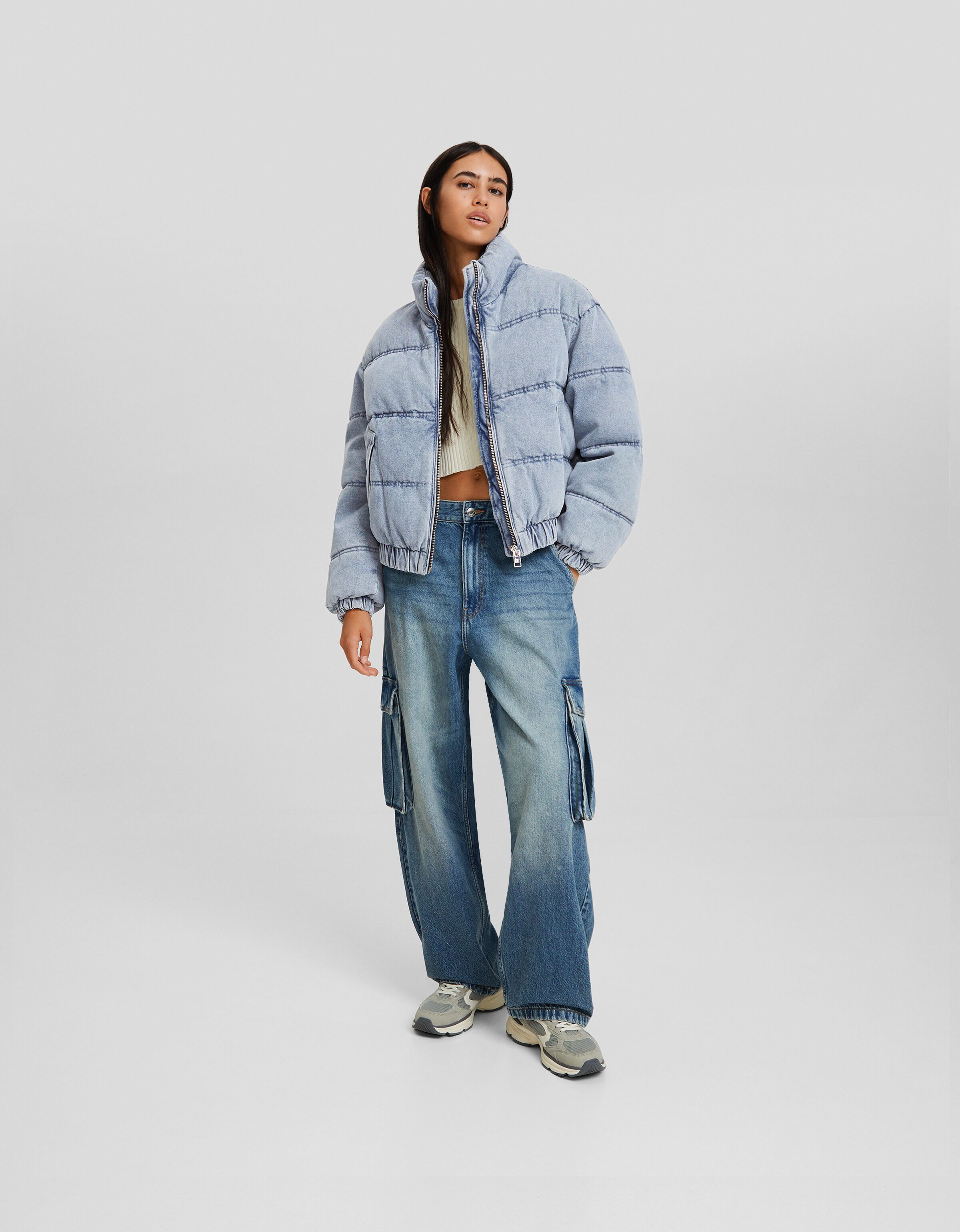 Puffer on sale jean jacket