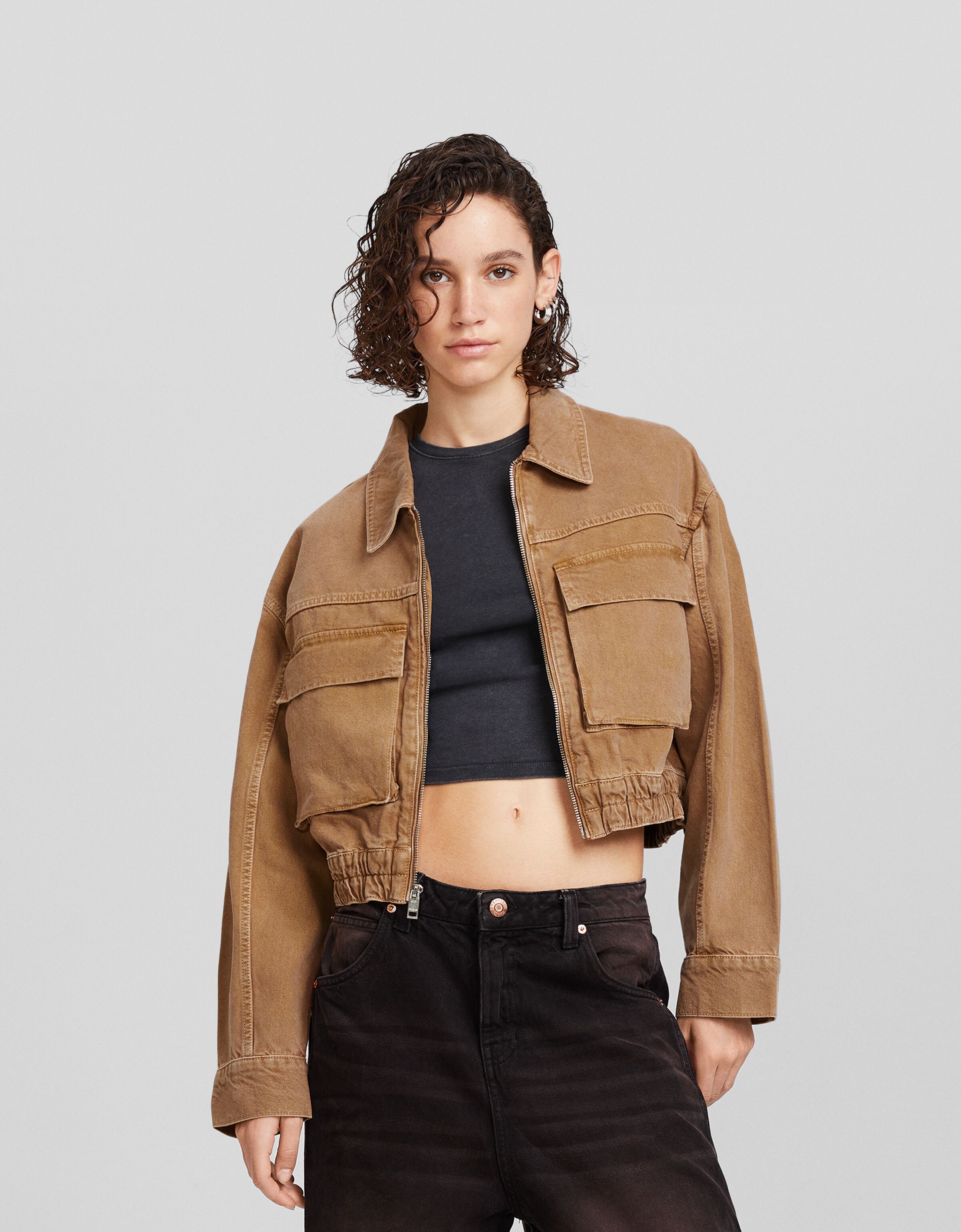 Bershka on sale cropped jacket