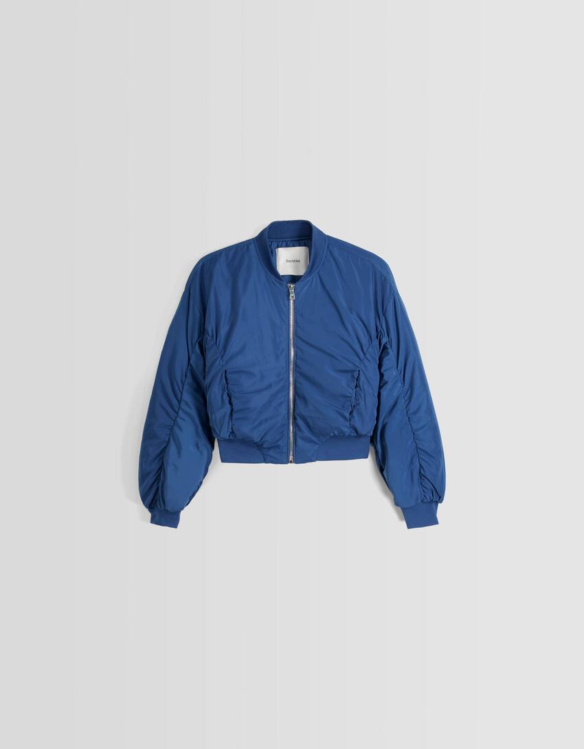 Cropped jacket-Blue-4