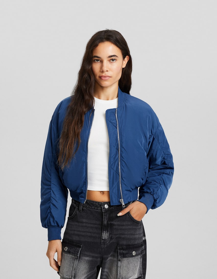 Cropped jacket-Blue-0