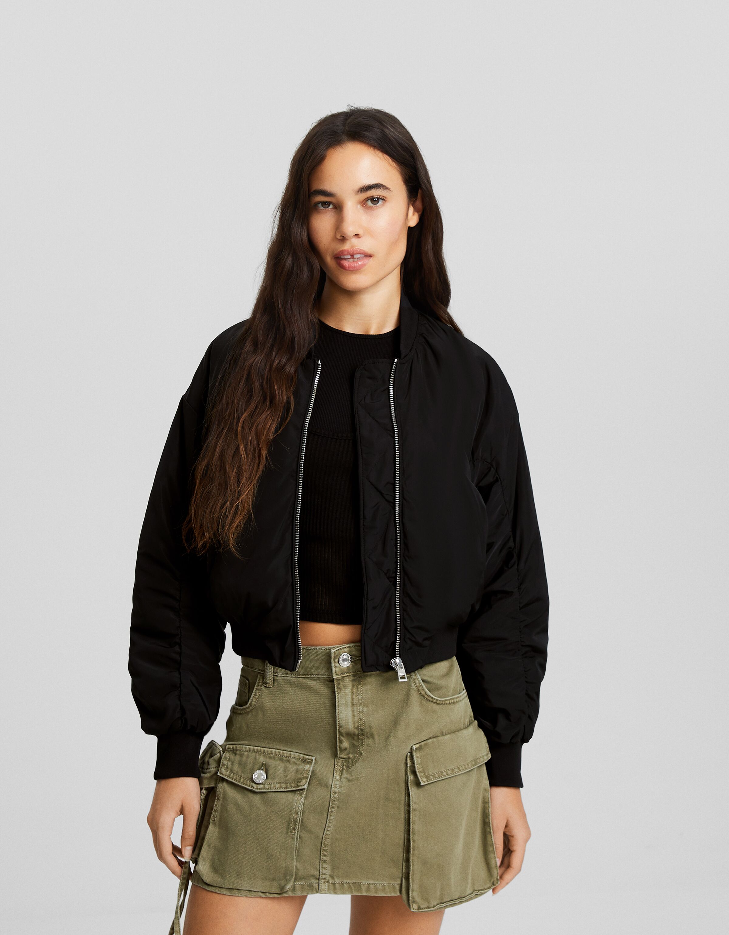 Cropped jacket outlet bershka