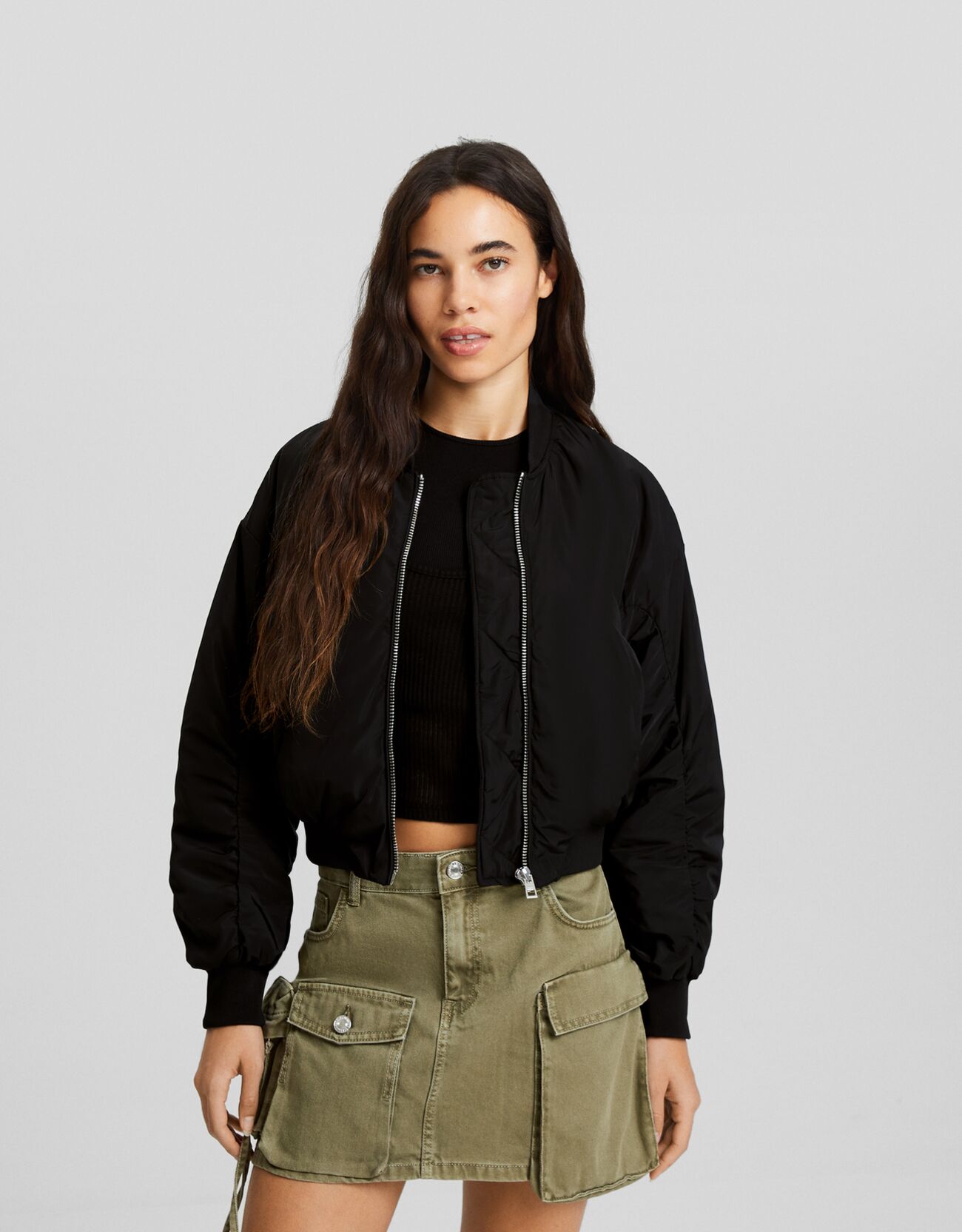 Cropped jacket bershka online