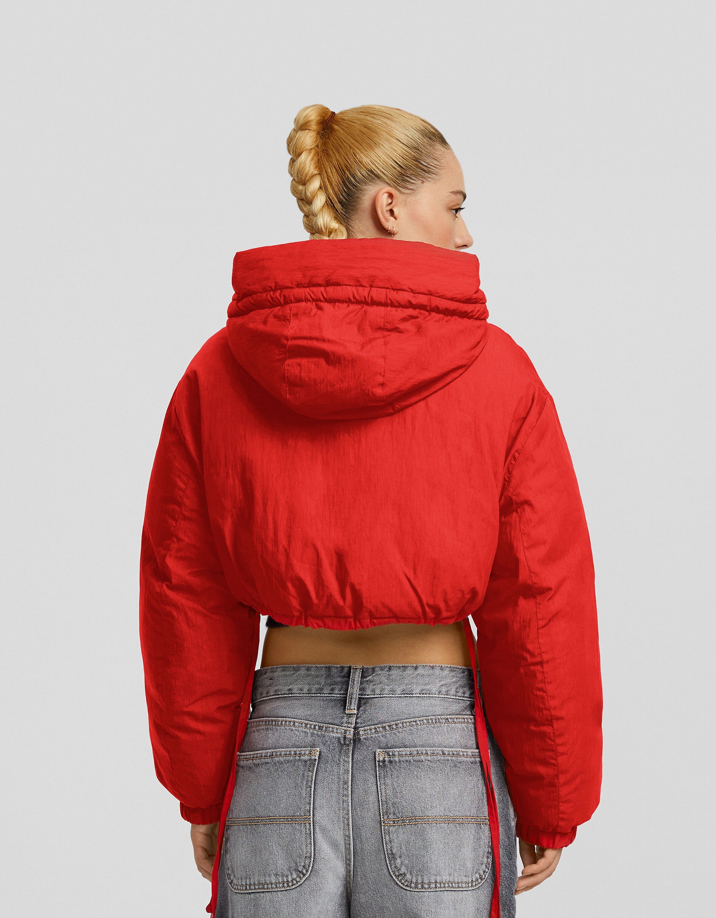 Hooded puffer jacket Jackets BSK Teen Bershka