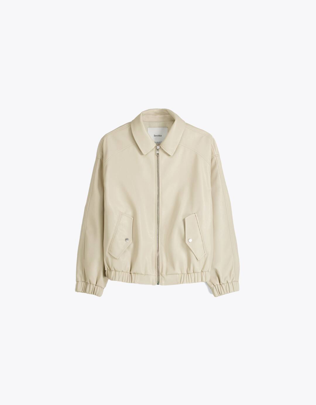 Faux leather dad fit jacket