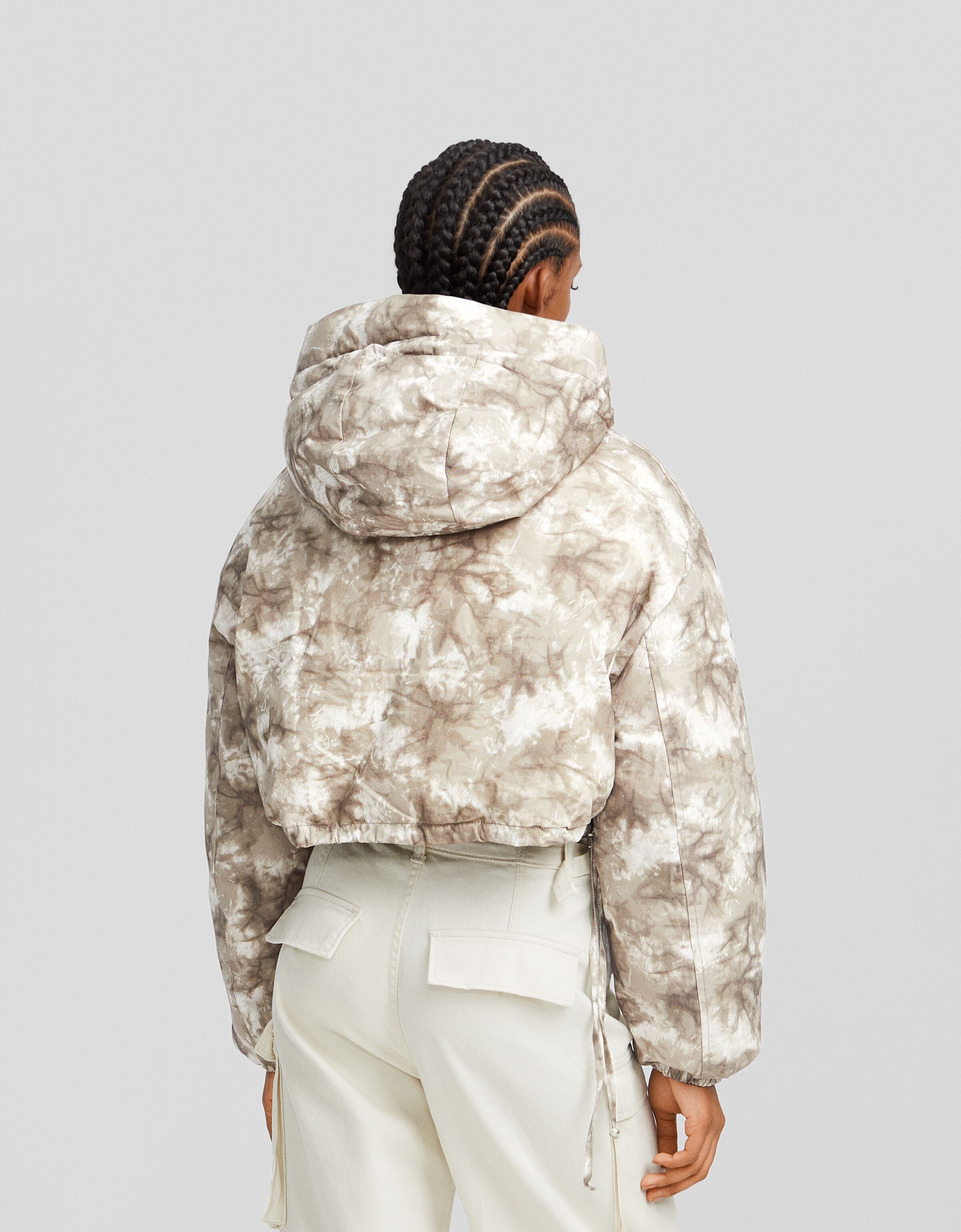 Camo puffer clearance jacket cropped