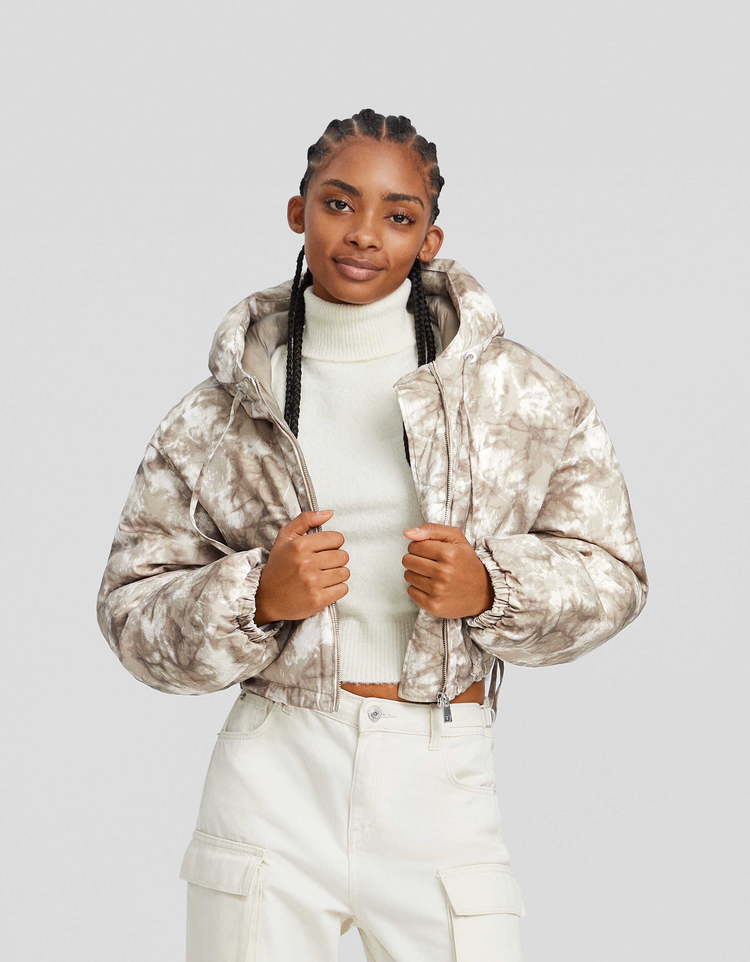 Cropped jacket bershka top