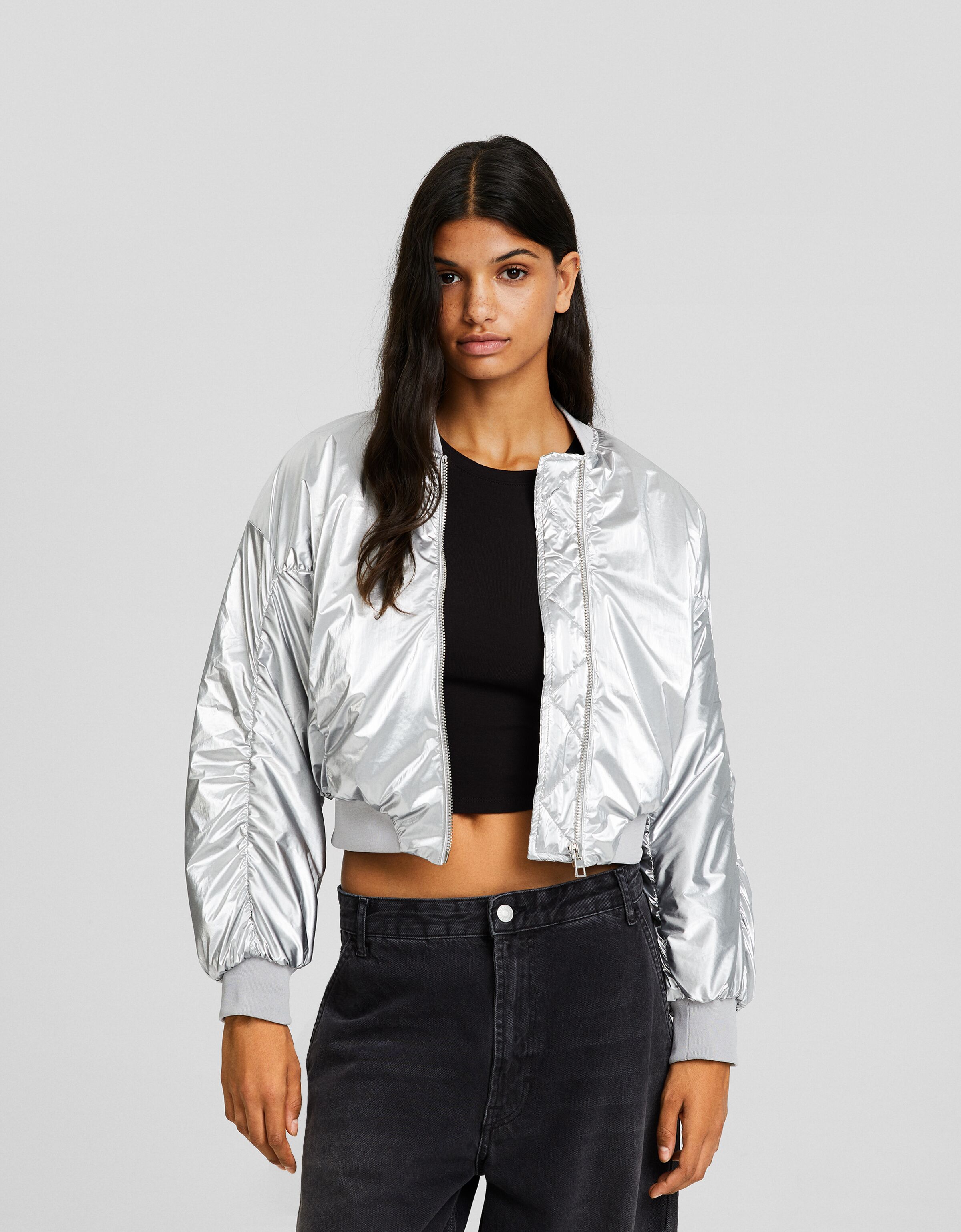 Bomber jacket womens clearance bershka