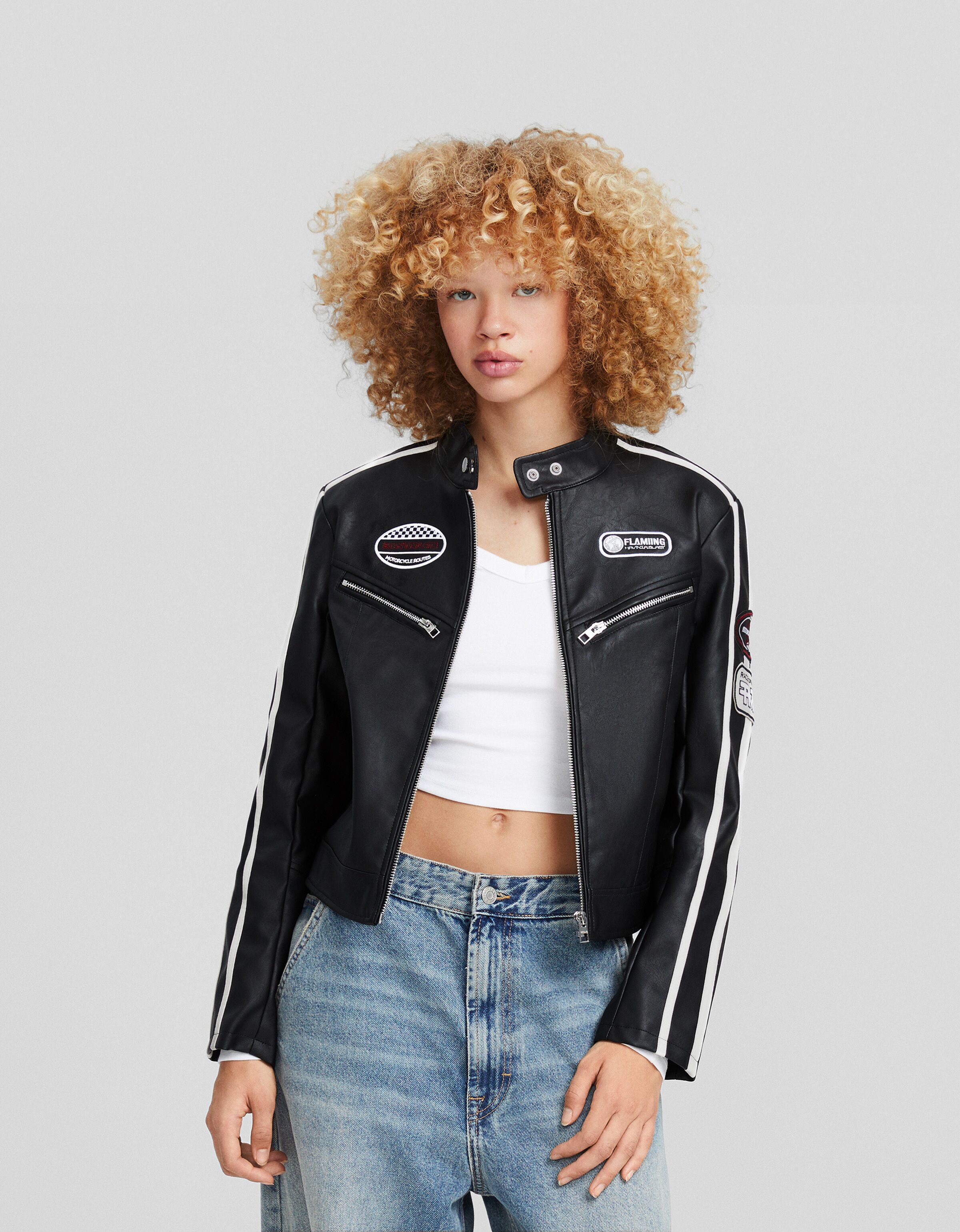 Cropped sale jacket bershka