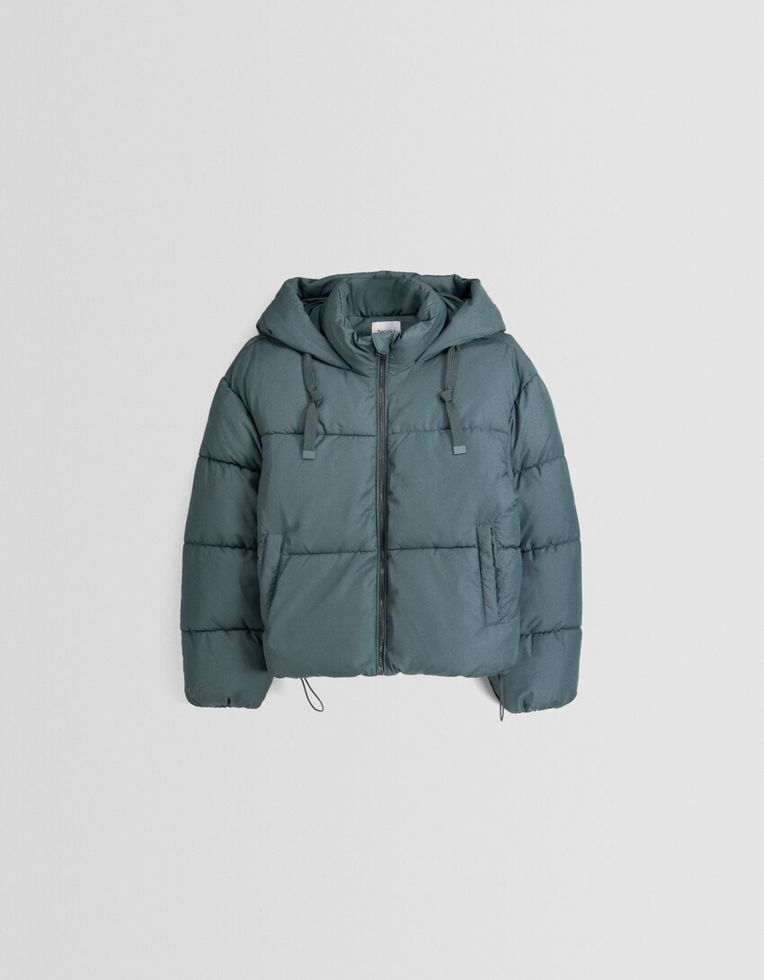 Oversize hooded puffer jacket - BSK Teen | Bershka