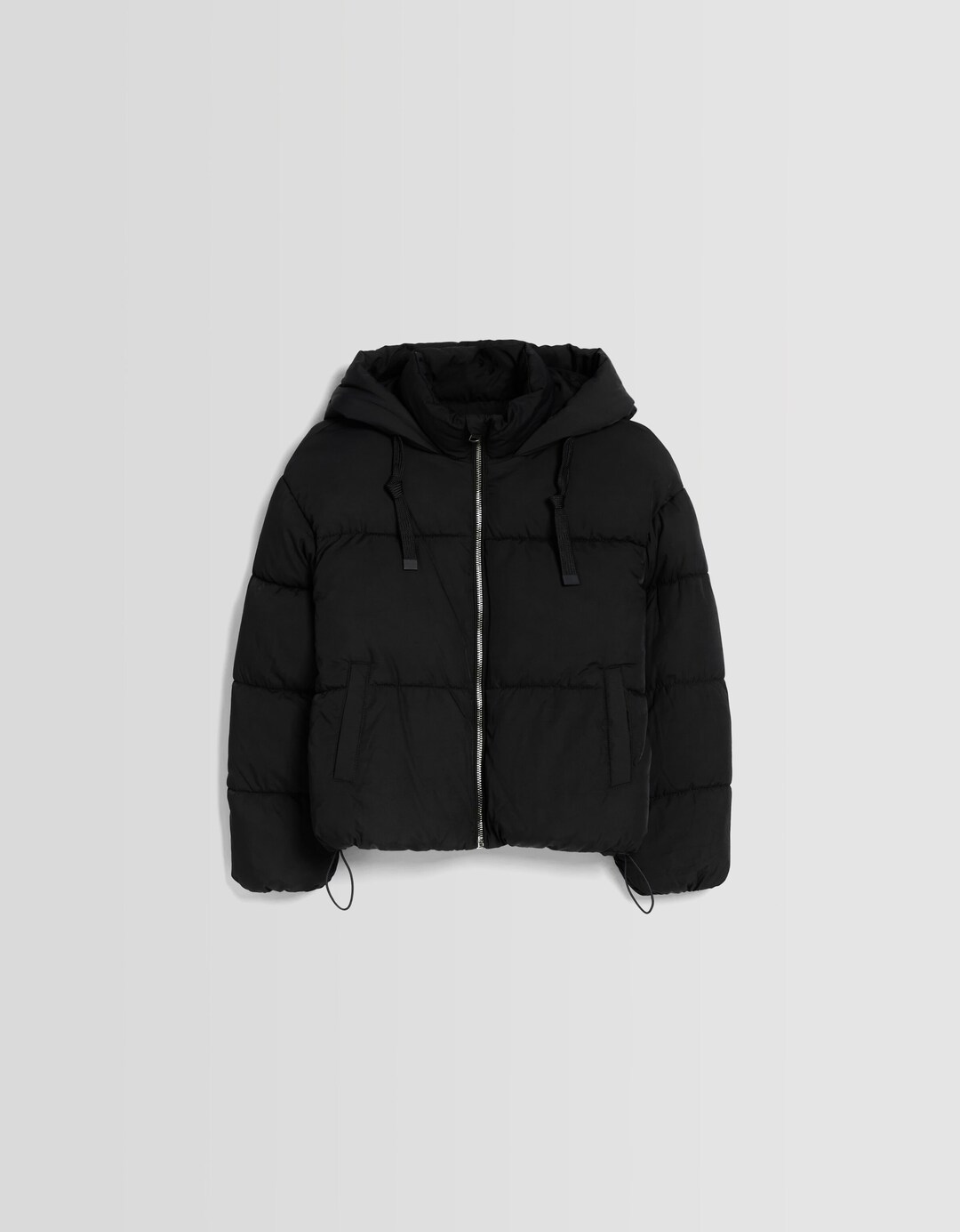Kapüşonlu oversize şişme mont