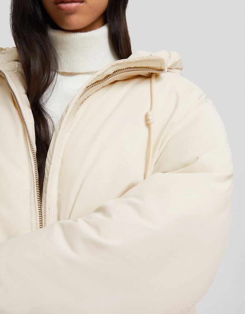 Doudoune capuche-Écru-2