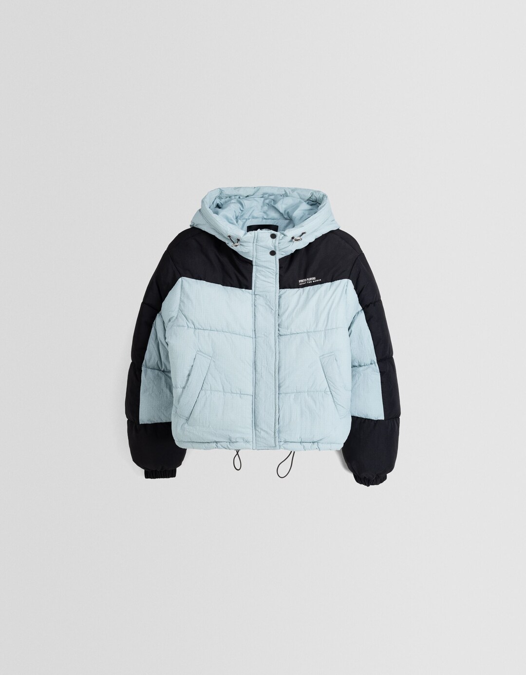 Color block nylon blend hoodie jacket
