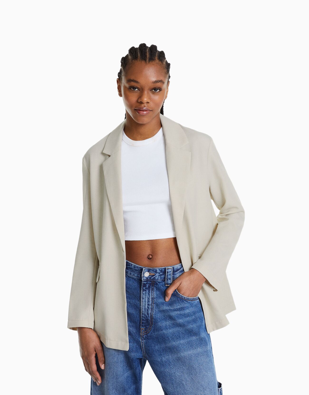 Bershka white shop blazer