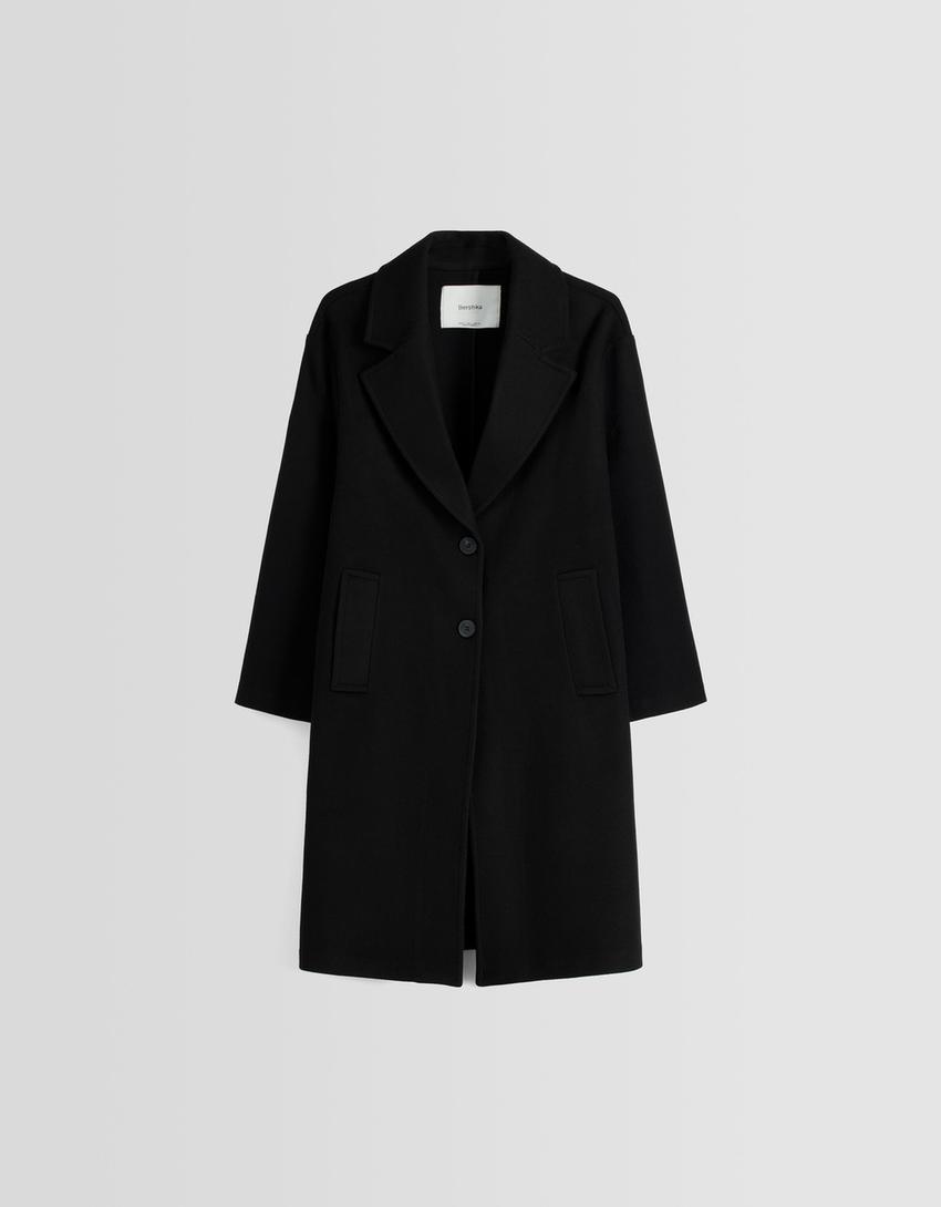 Manteau long soft-Noir-4