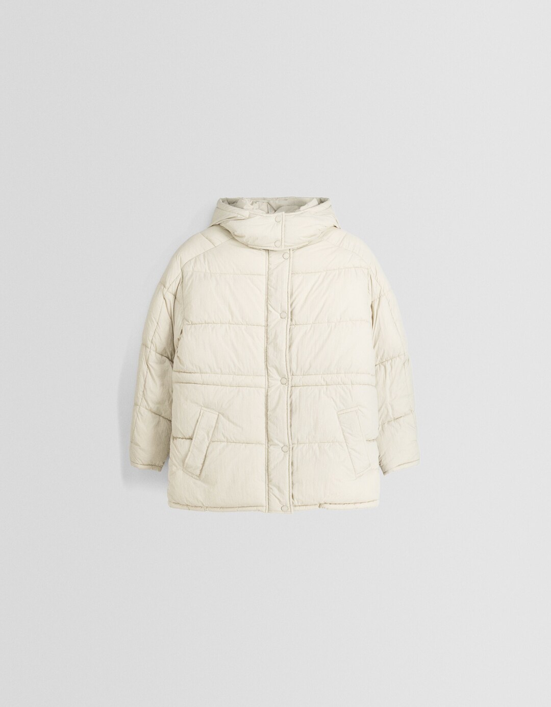Cappotto con cappuccio imbottito