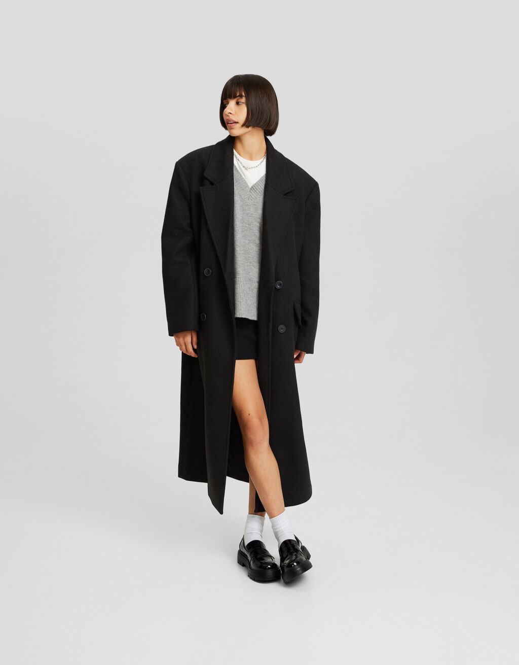 Bershka straight long coat online