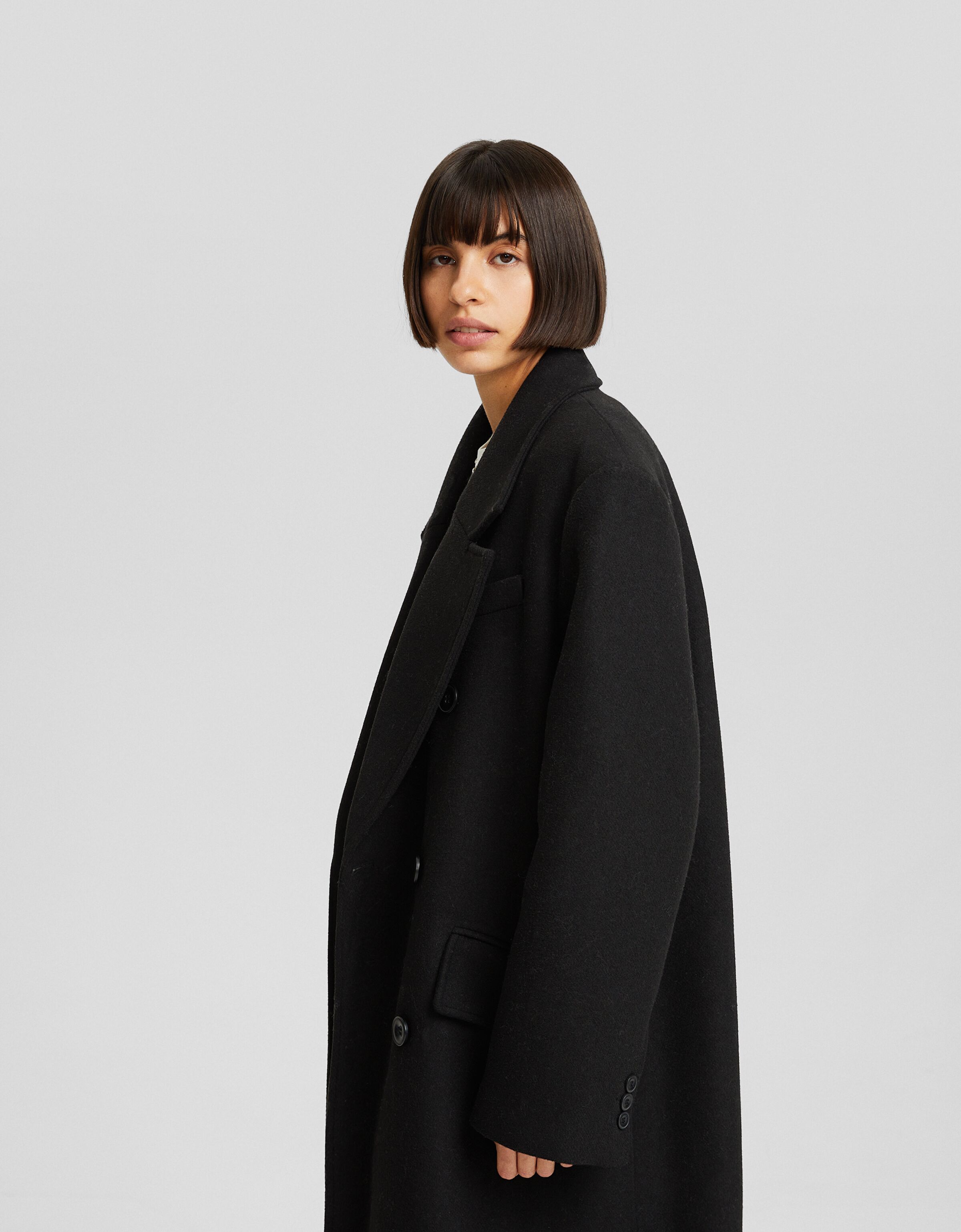 Oversized wool shop blend coat