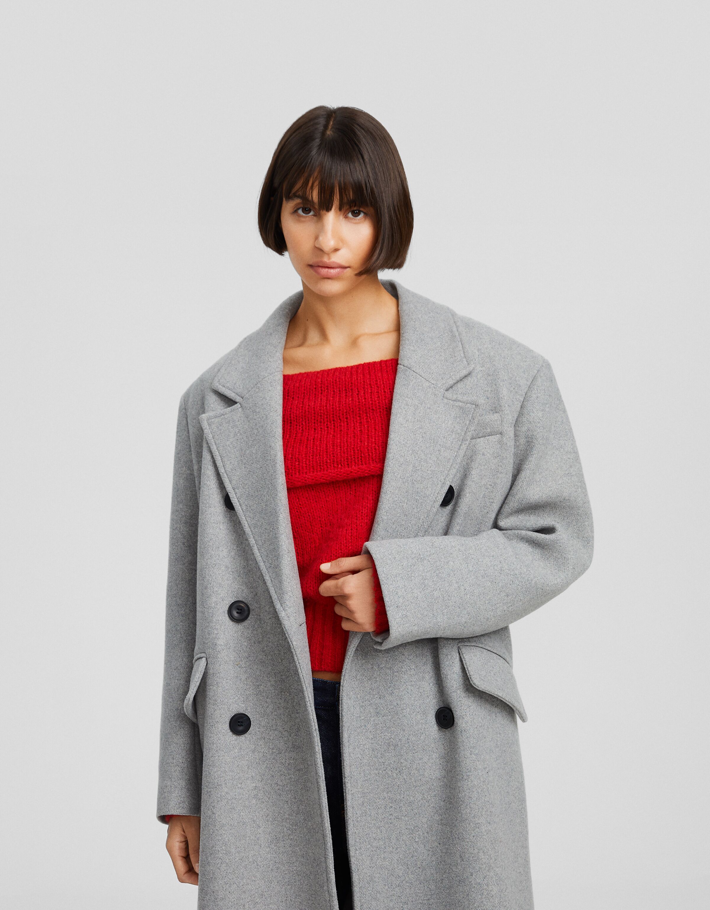 Manteau best sale rouge bershka