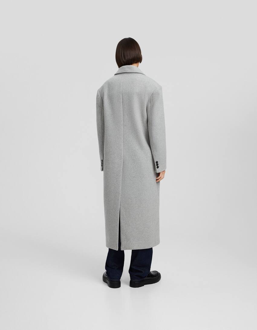 Long wool blend coat-Grey-2