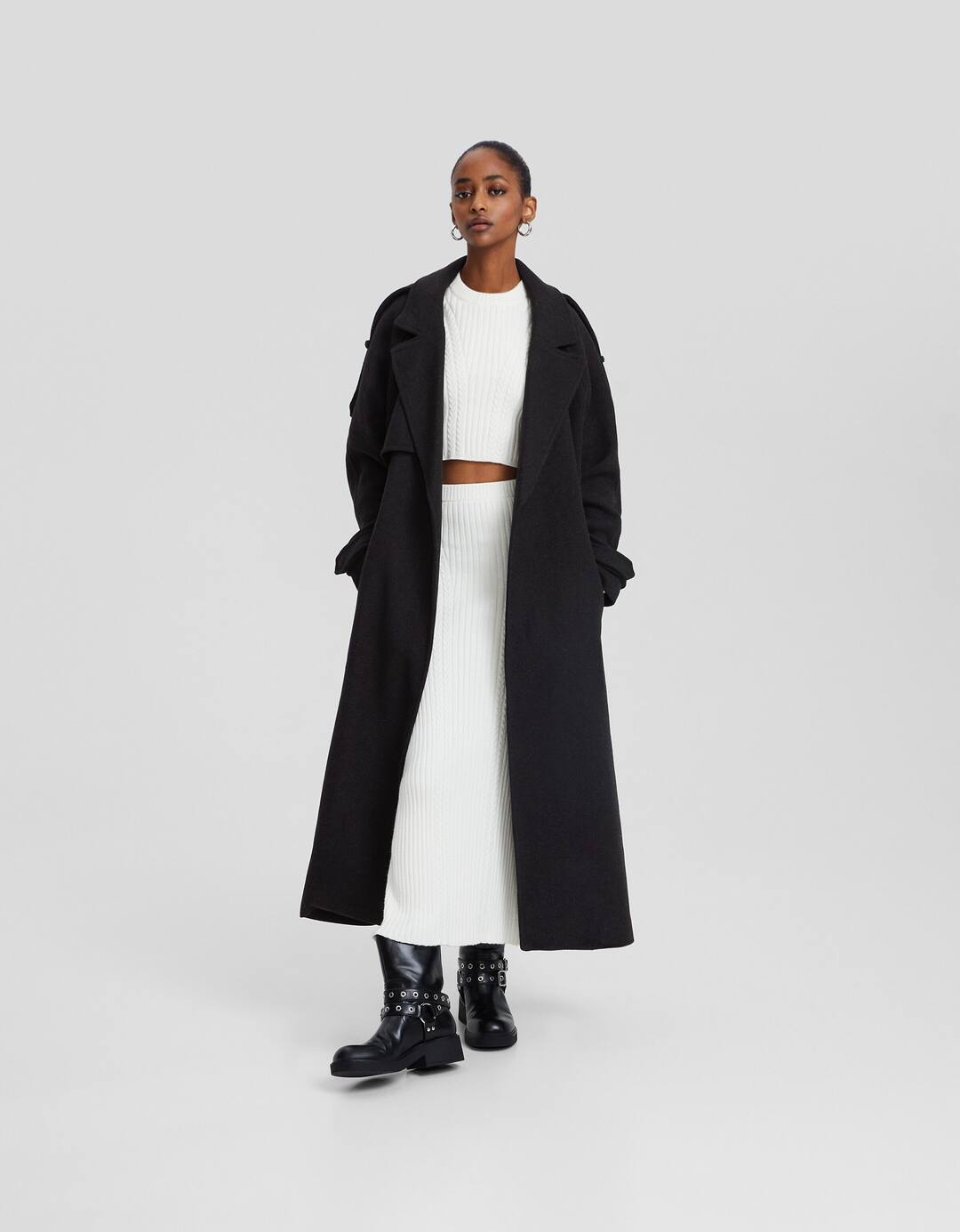 Wool blend trench coat