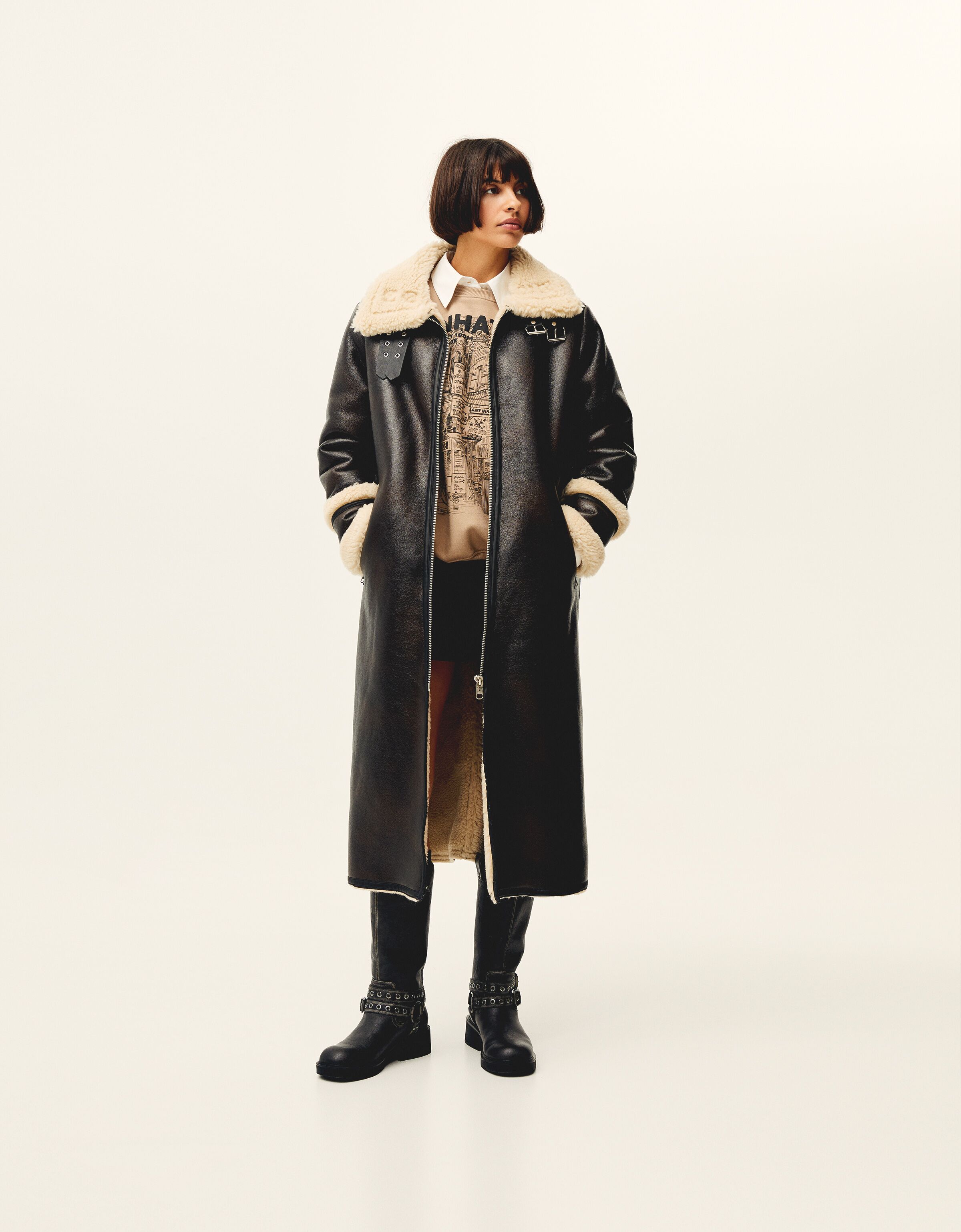 Long double faced coat