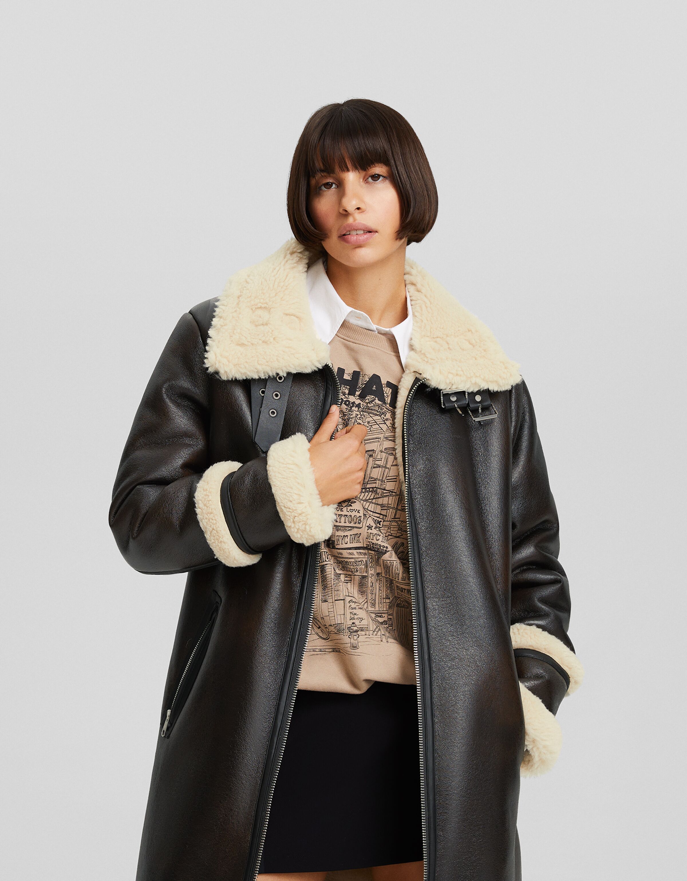 Bershka reversible sale coat