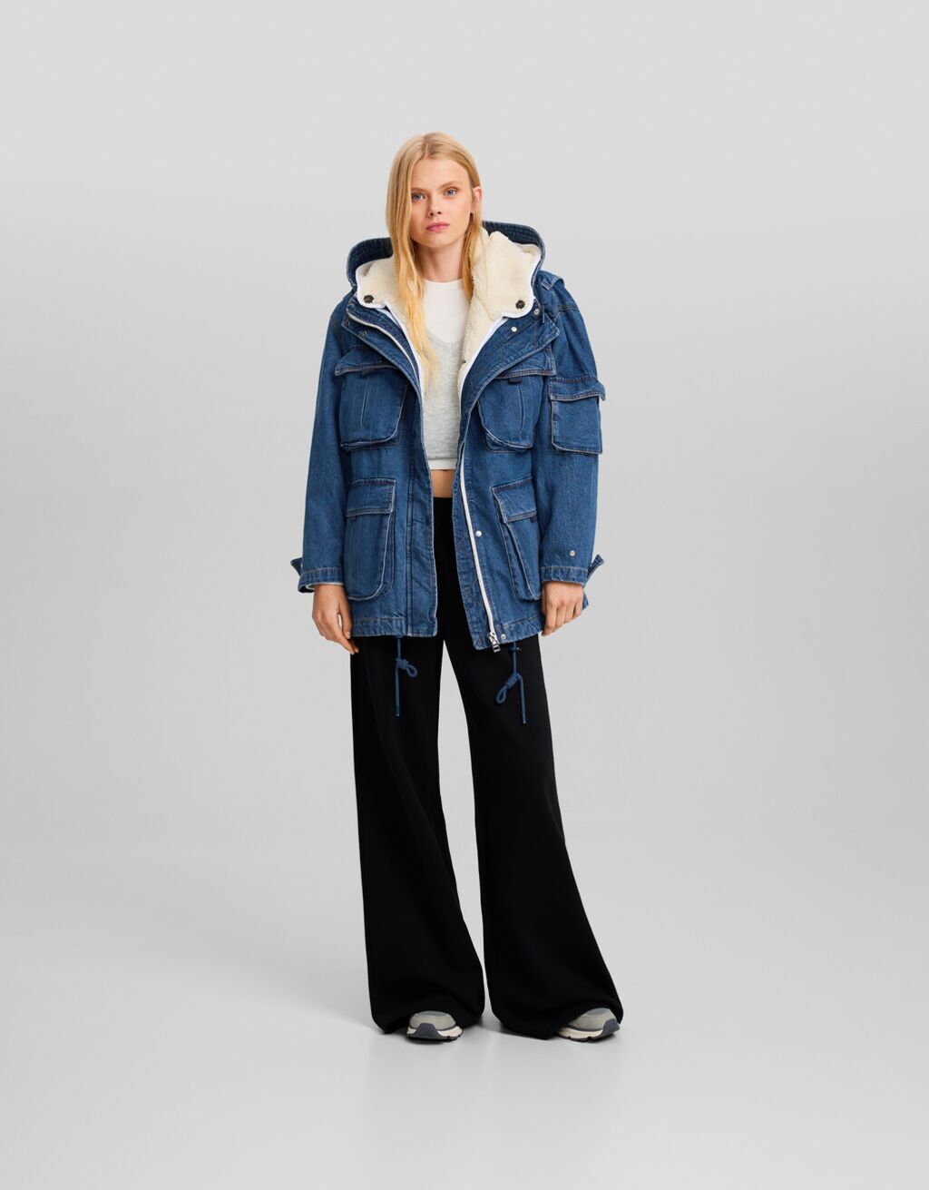 Parka denim sales