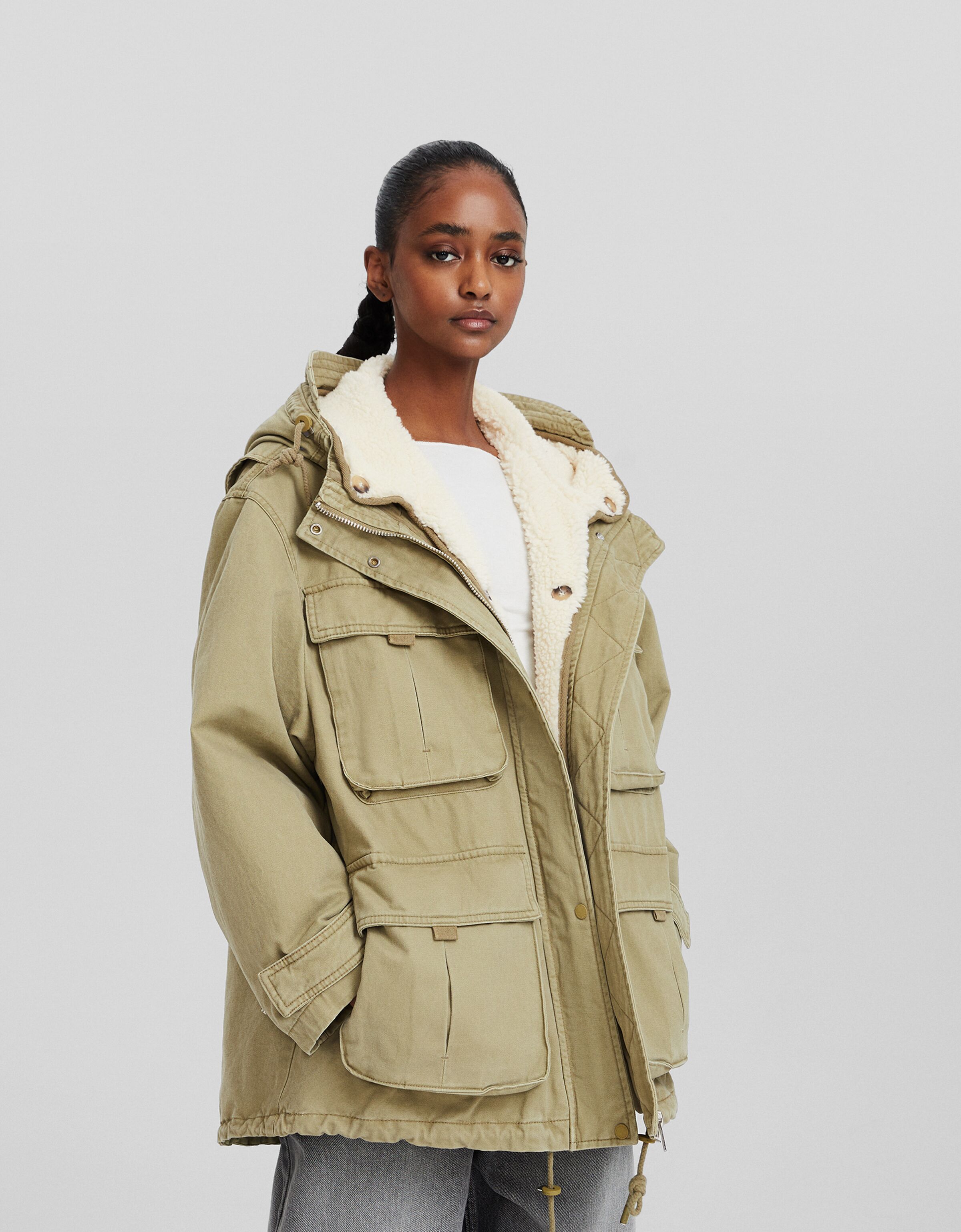 Bershka silver jacket sale