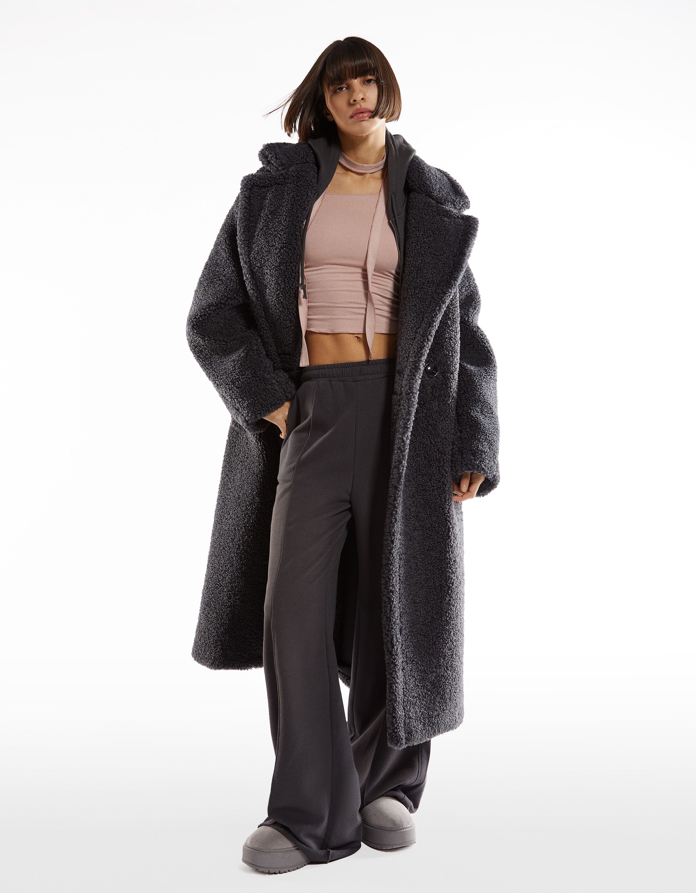 Manteau bershka deals mouton