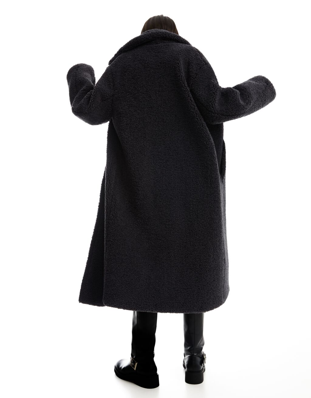 Long faux shearling coat