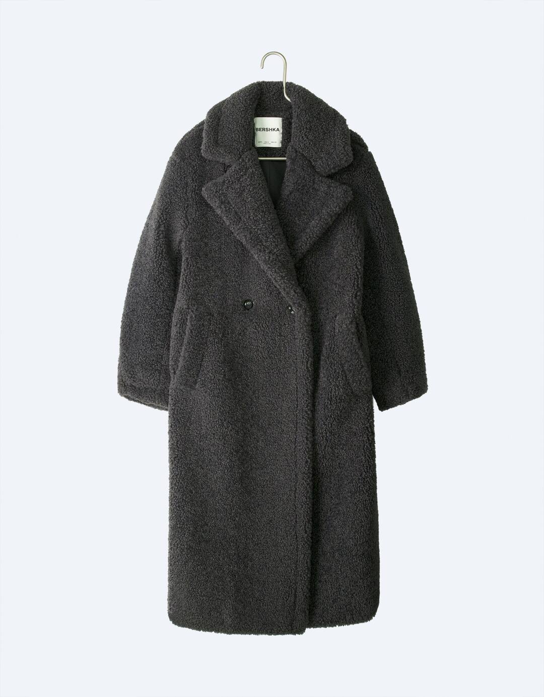 Long faux shearling coat